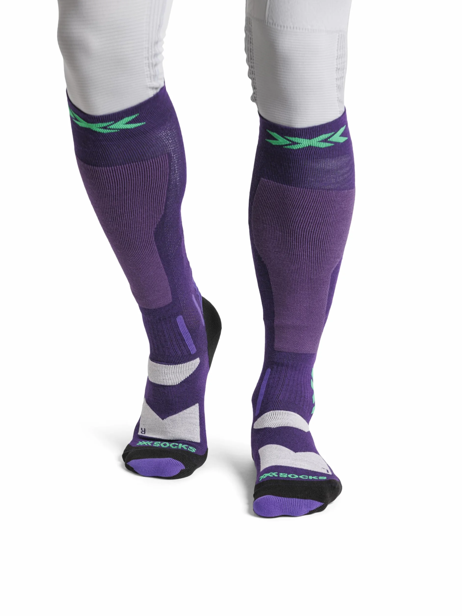 X-Socks Snowboard Discover OTC - wysokowydajne skarpety snowboardowe z bandażem O-Ring - najwyższy komfort i wsparcie podczas jazdy na snowboardzie - Sage Green/English Lawn, 35-38