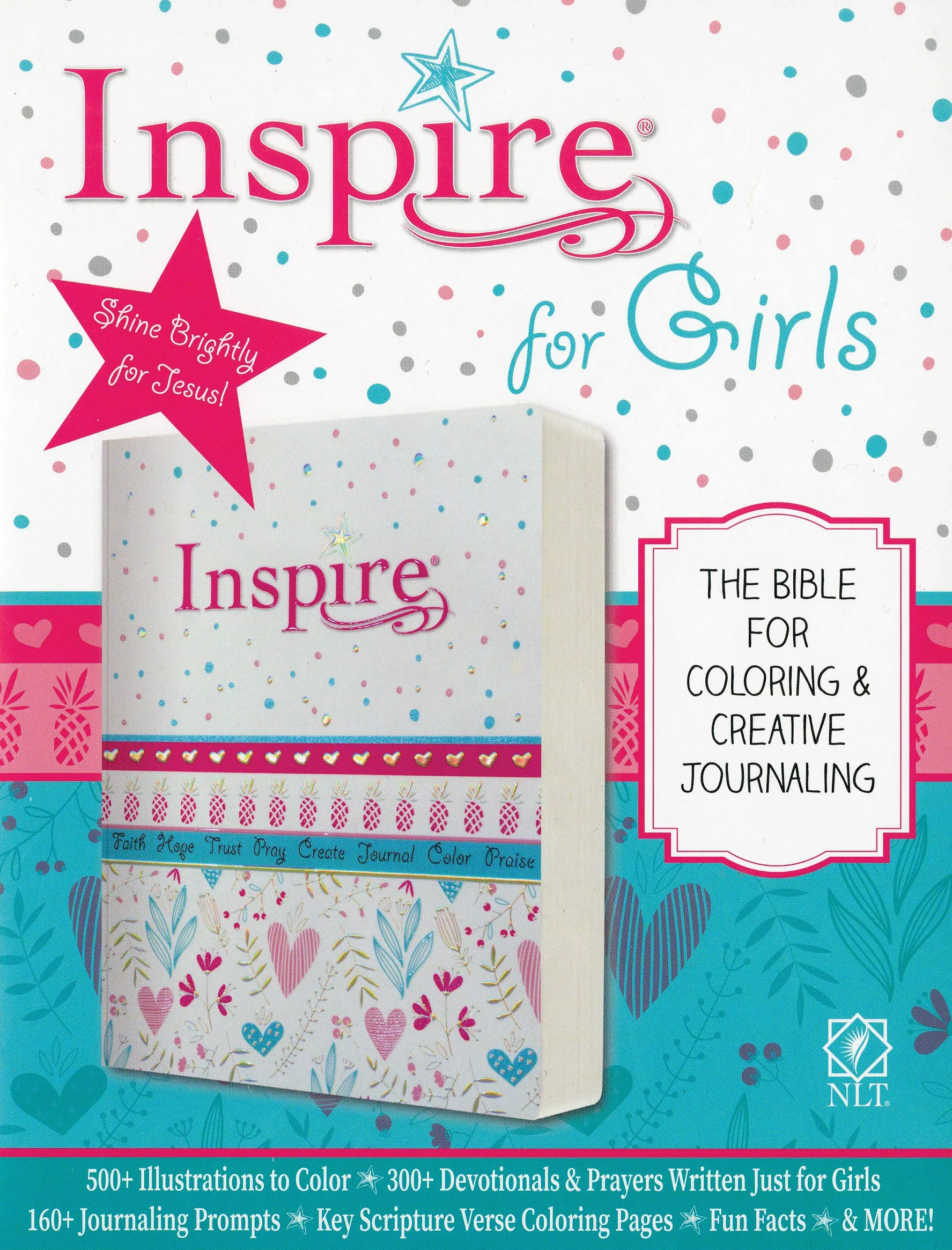 Inspire Bible for girls: New Living Translation, Coloring & Creative Journaling