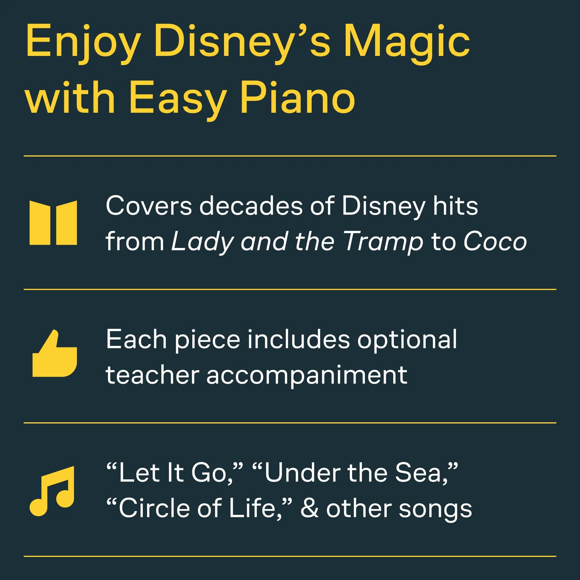 Adult Piano Adventures - Disney Book 1: Classic and Contemporary Disney Hits