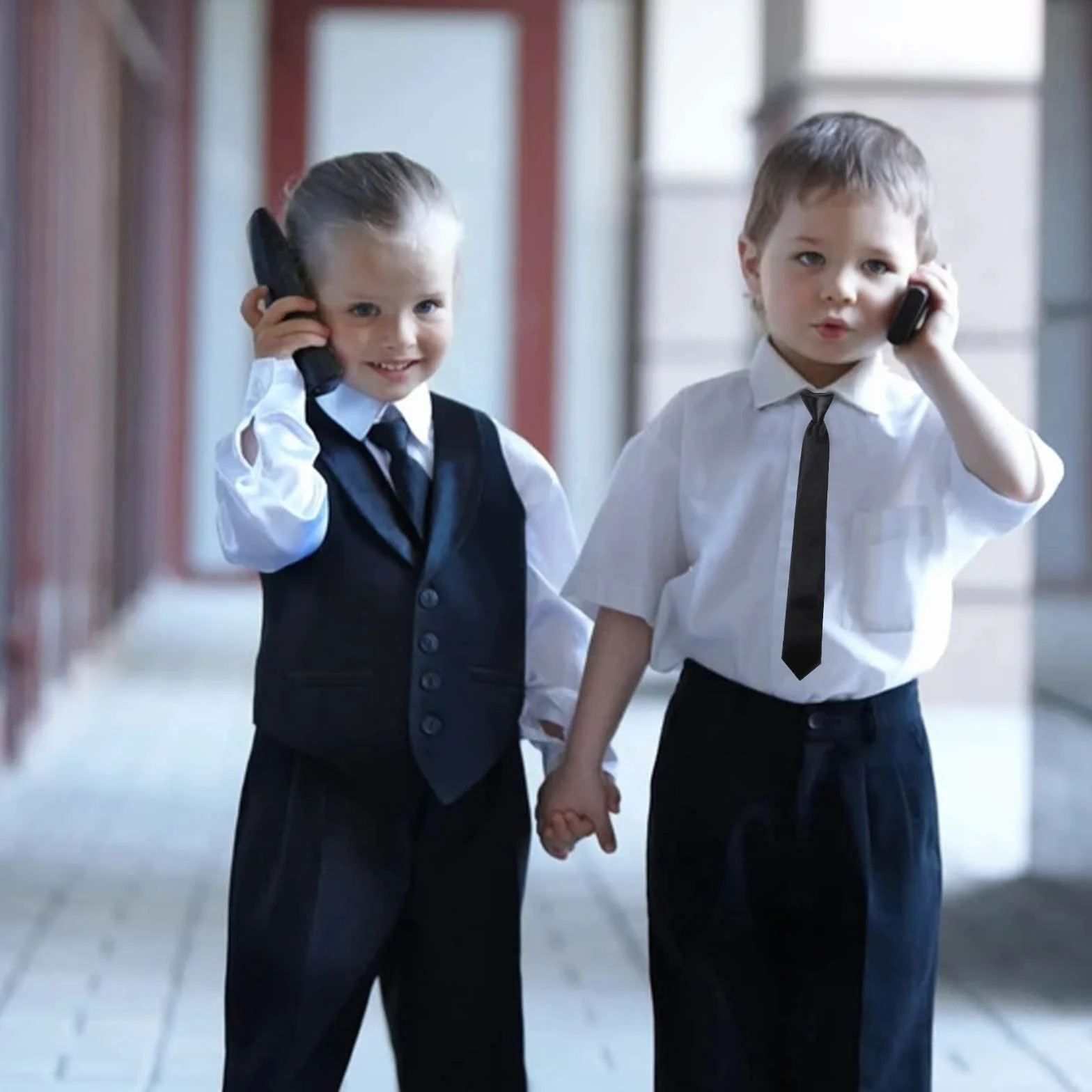 Yolev 2 szt. czarny krawat na zamek błyskawiczny dla dzieci klipsy krawaty jednolity jednolity wstępnie zawiązany regulowany pasek na szyję krawat na ślub ukończenie szkoły odpowiedni 7-11 lat,