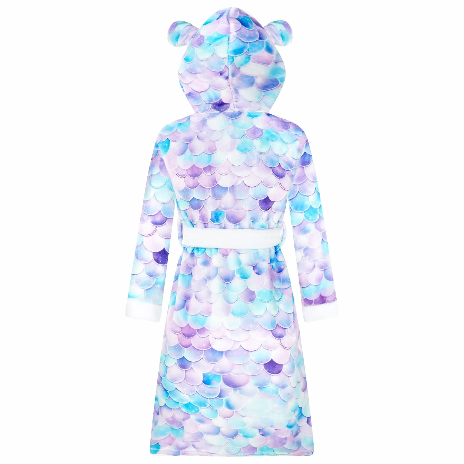 WYTbaby Szlafrok dziewczęcy szlafrok z kapturem dla dzieci miękki polar dziecięcy ręcznik szlafrok 3D wzór zwierzęcy dziewczęcy szlafrok wiek 4-14 lat