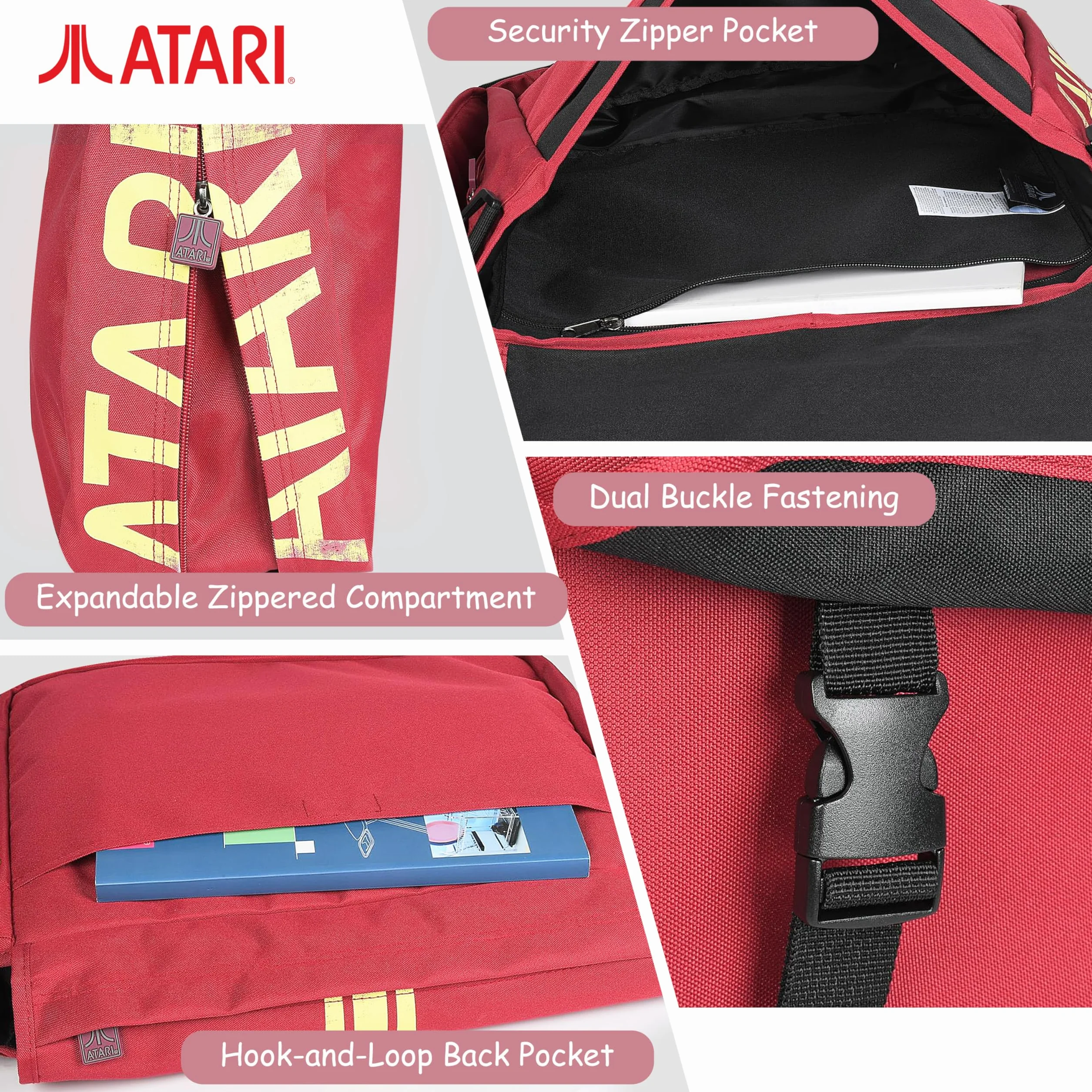 Meroncourt BIO-MB221005ATA torba listonoszka z japońskim logo, czerwona (Crimson Red)