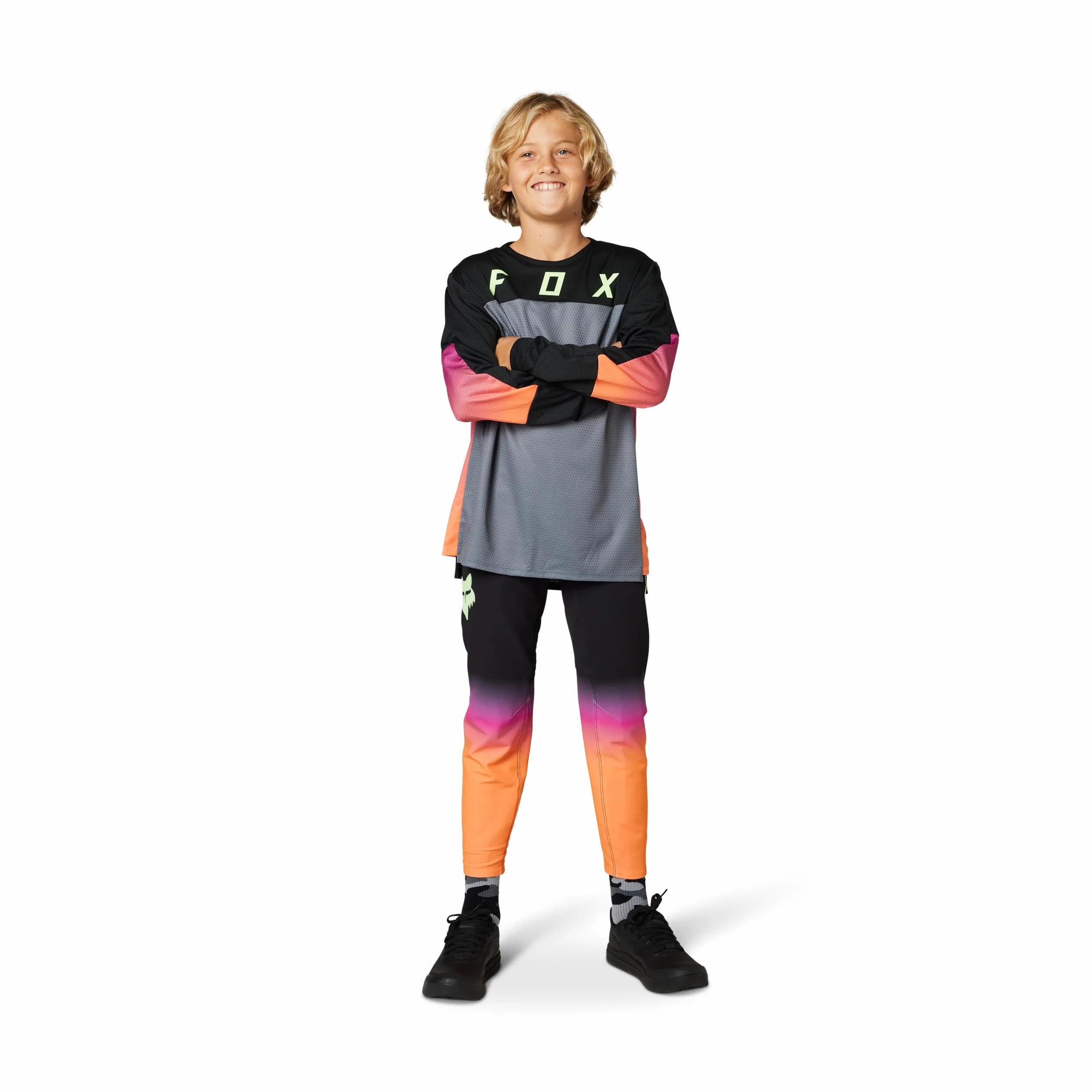 Fox Racing YTH Flexair LS Jersey [PTR] szary