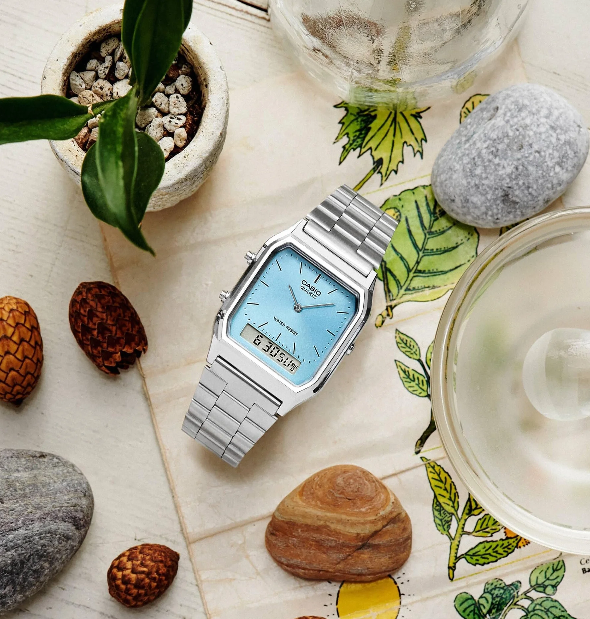Casio Vintage Watch AQ-230A-2A1MQYES Damski zegarek ze stali nierdzewnej