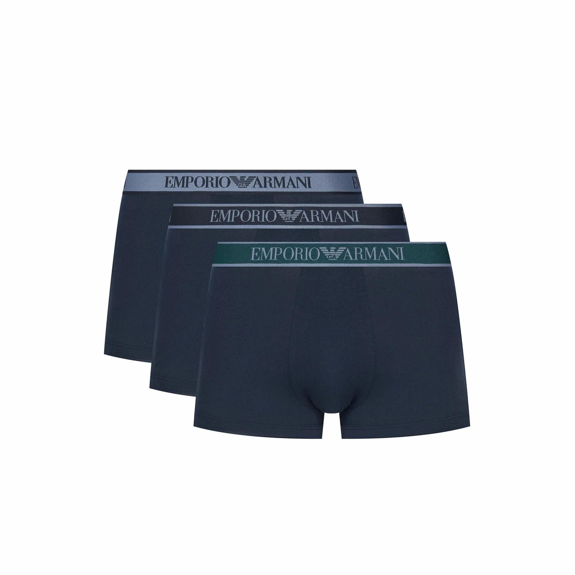 EMPORIO ARMANI Męskie CORE Logoband 3-pak Trunk, niebieski, M, NIEBIESKI, M