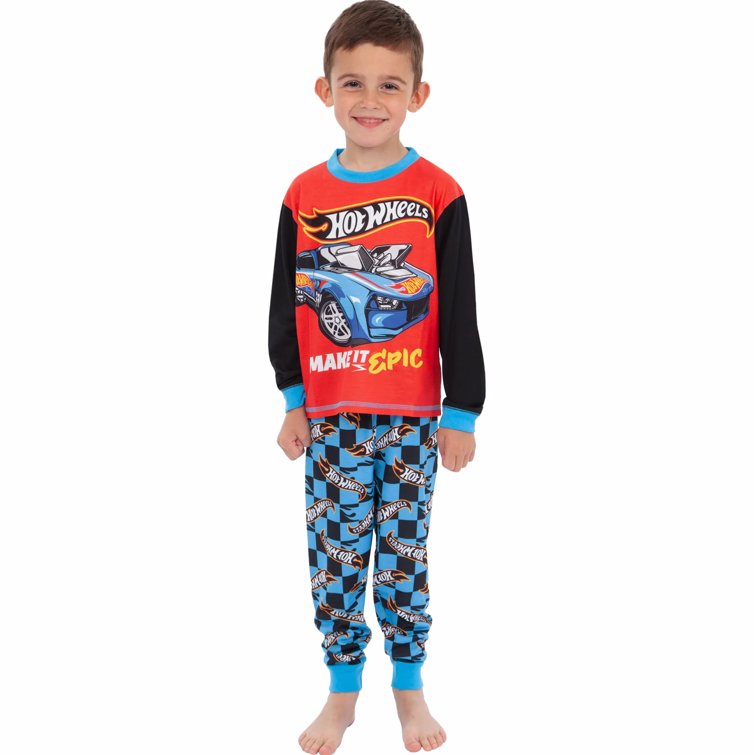 Hot Wheels Piżamy | Piżamy Z Samochodami Wyścigowymi Dla Chłopców | Wyścigowe Piżamy Dla Chłopców