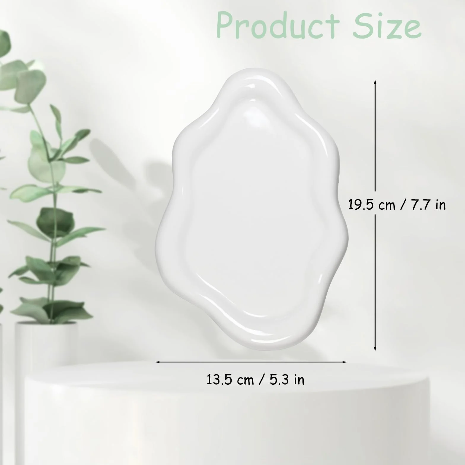 Chmurowa Taca na Biżuterię, Dekoracyjna Taca Ceramiczna na Drobiazgi, Taca na Kosmetyki, Perfumy, Drobiazgi, Taca na Pierścionki, Naszyjniki, Bransoletk (Biała)
