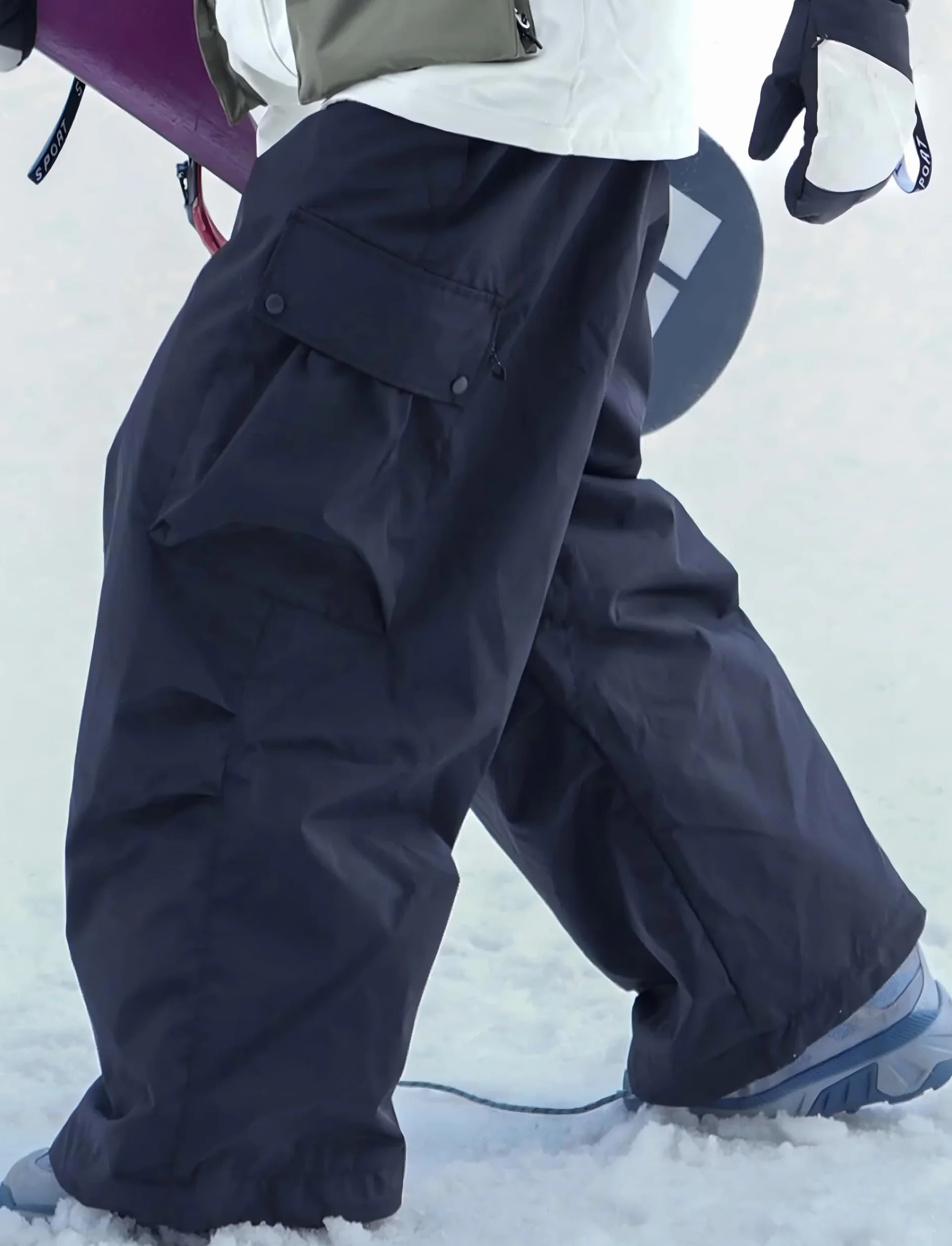 GSOU SNOW Męskie Damskie Spodnie Narciarskie Baggy Spodnie Snowboardowe Oversize Spodnie śnieżne - Wiele Kieszeni Wodoodporne Wiatroodporne Oddychające Ciepłe