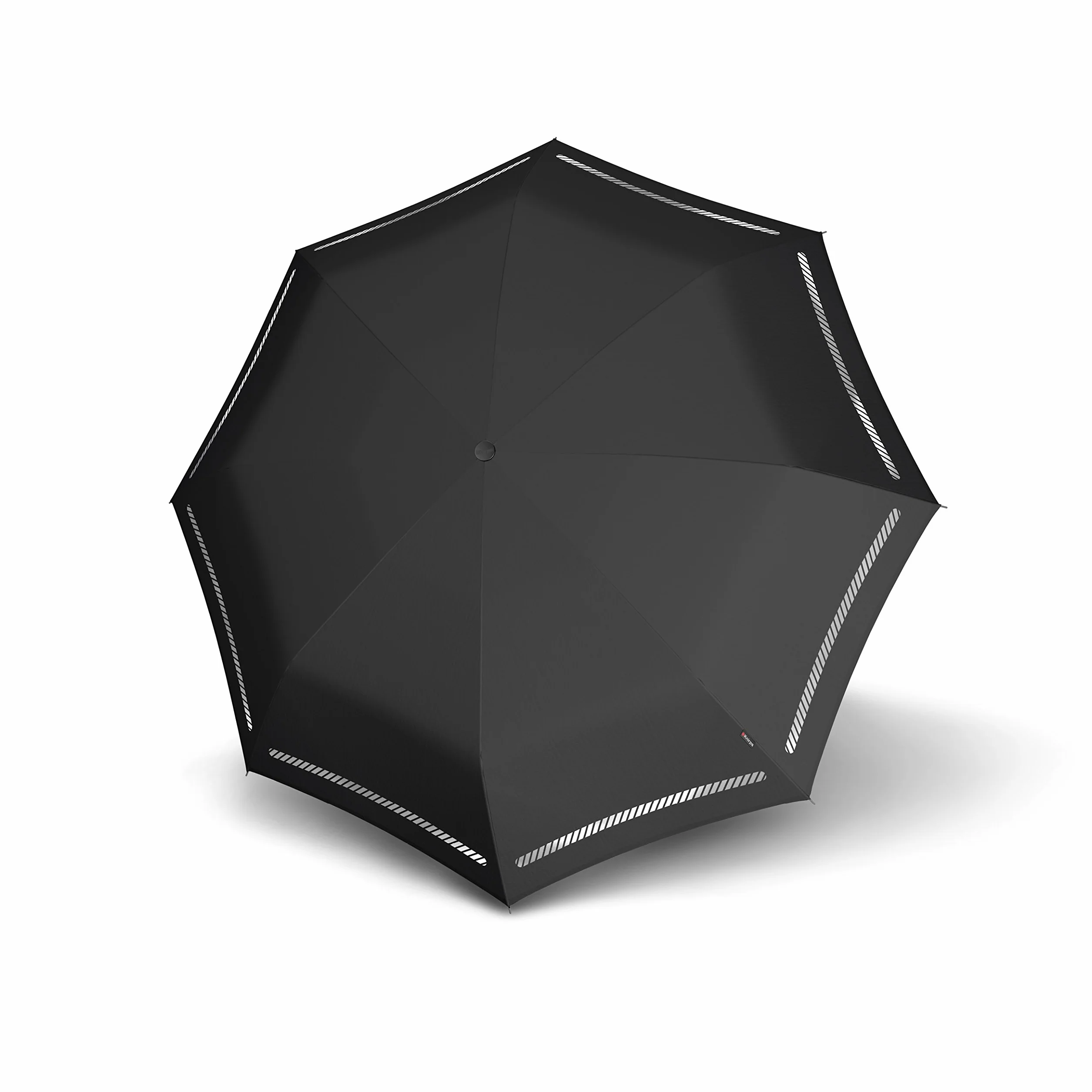 Knirps T.200 Medium Duomatic odblaskowy czarny parasol w sztyfcie, 94 cm, Czarny, 94 centimeters, Parasol w sztyfcie