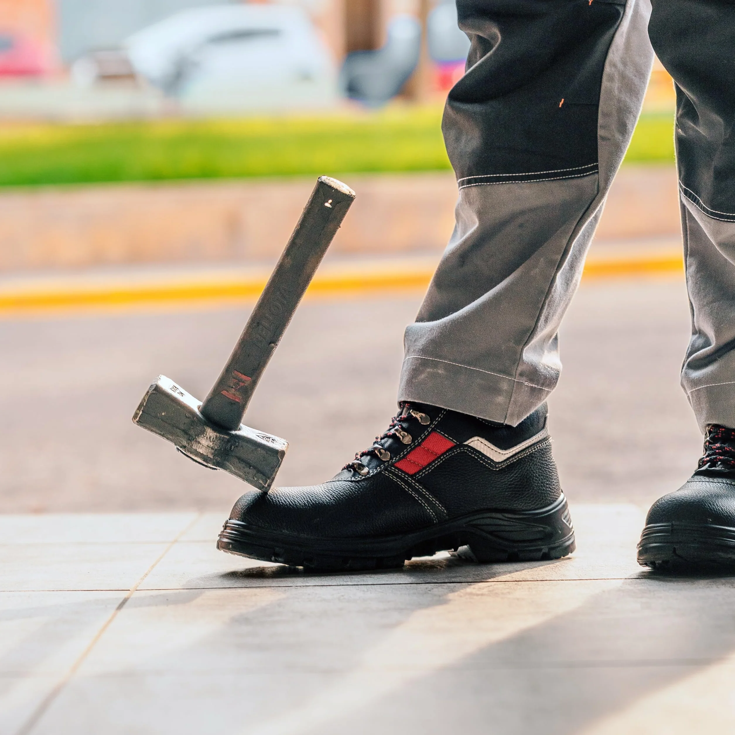 Black Hammer męskie buty ochronne skórzane S3 SRC czarne stalowe noski buty robocze za kostkę 5993