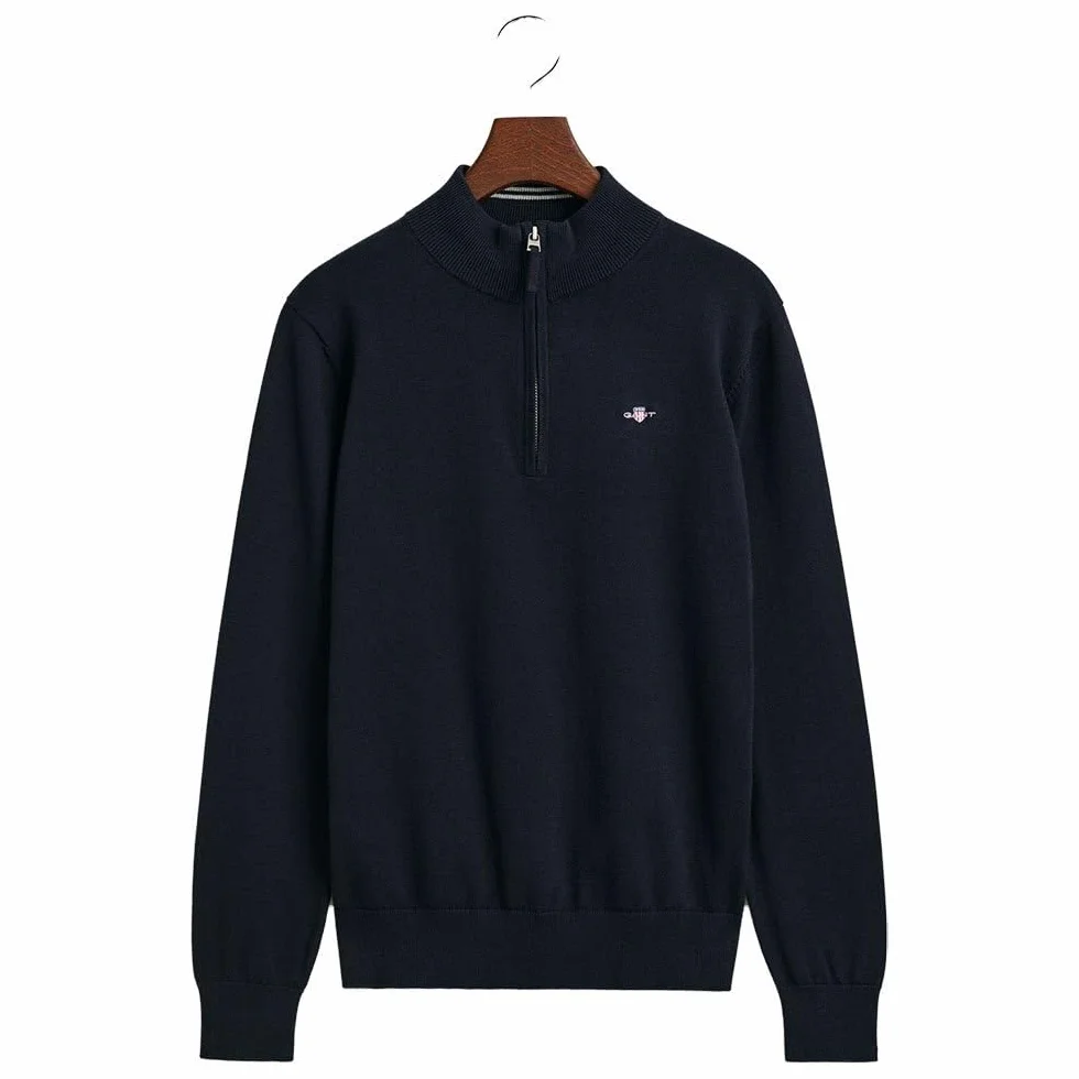 GANT Dziecięcy sweter Shield Cotton Half Zip, niebieski (Evening Blue), 158-164