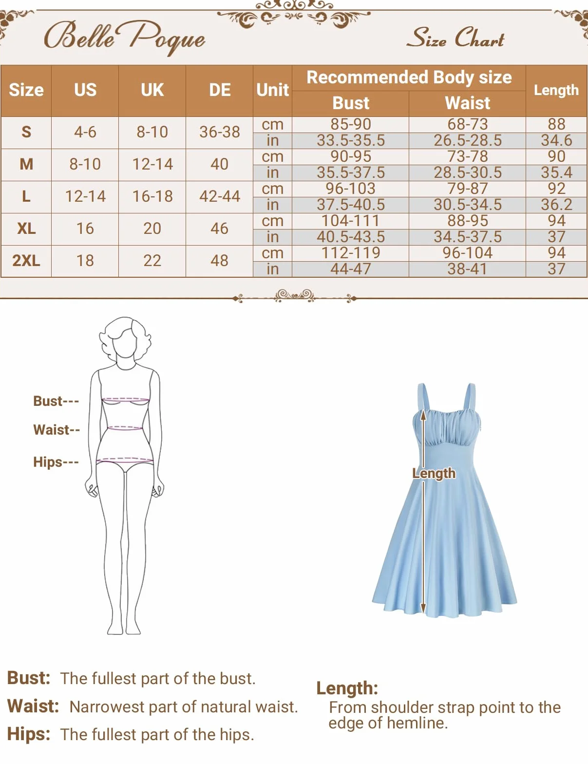 Belle Poque Damska sukienka koktajlowa na co dzień, elegancka, spaghetti, długość A-Line, BP0380S22
