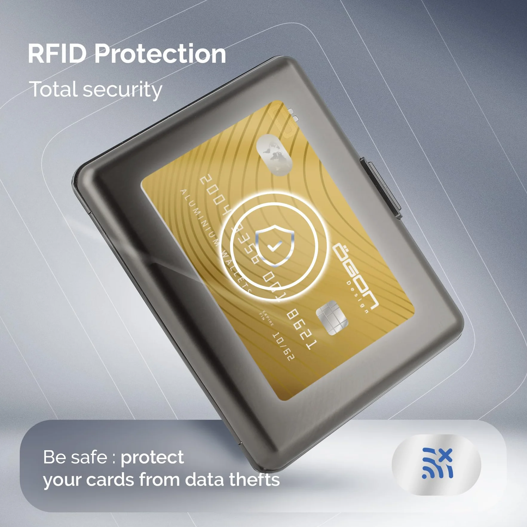 Portfel aluminiowy RFID – duża pojemność, ochrona przed kradzieżą danych, model Smart Case BIG STOCKHOLM