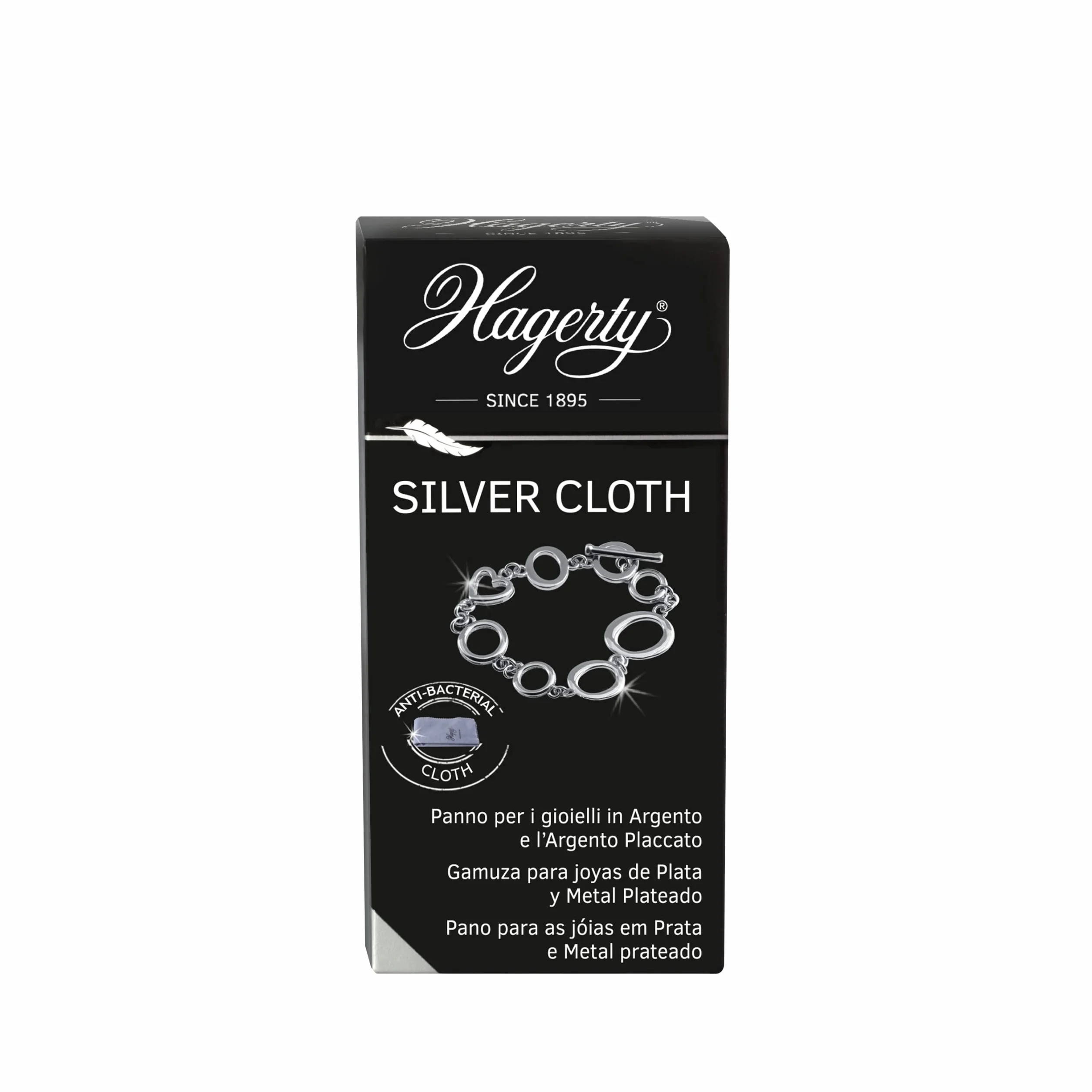 Hagerty Silver Cloth Ściereczka do czyszczenia biżuterii 36x30cm I impregnowana ściereczka z bawełny I skuteczna ściereczka do czyszczenia srebra z ochroną przed nalotem do czyszczenia srebrnej