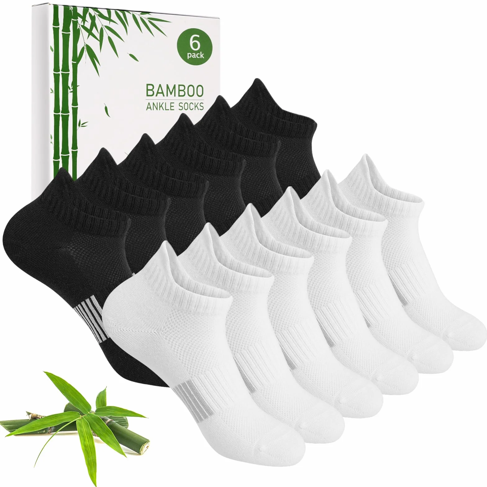 Blu Ninfee Bambusowe skarpety treningowe damskie 3-5/6-8, damskie skarpety do biegania do kostek, oddychające krótkie skarpety sportowe, prezenty dla kobiet, dziewcząt, lato, 6 par