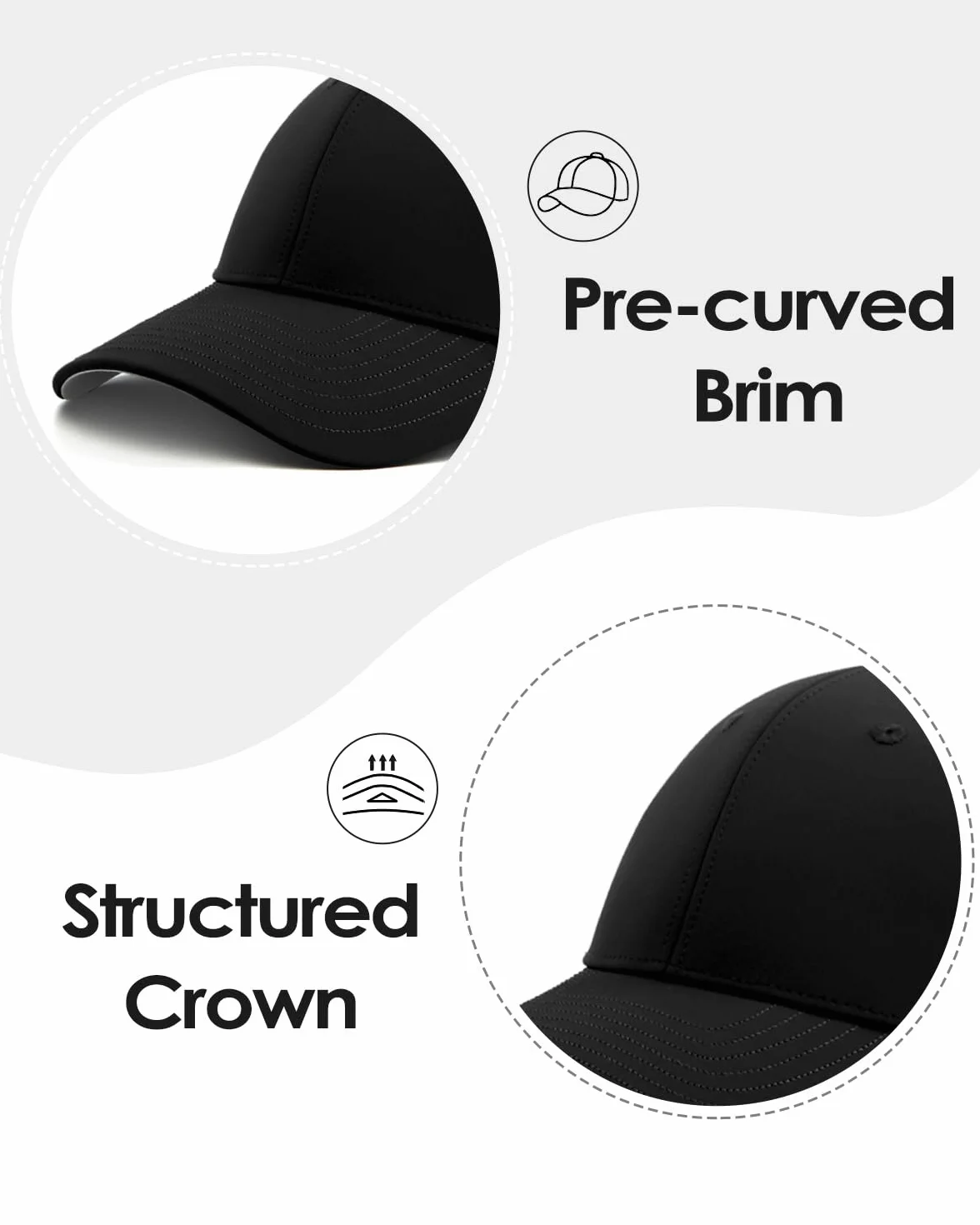 Zylioo XS/S/M/L/XL/XXL/3XL czapka męska dla dużej/małej głowy, siateczkowa czapka do biegania, szybkoschnąca, ochrona przed słońcem
