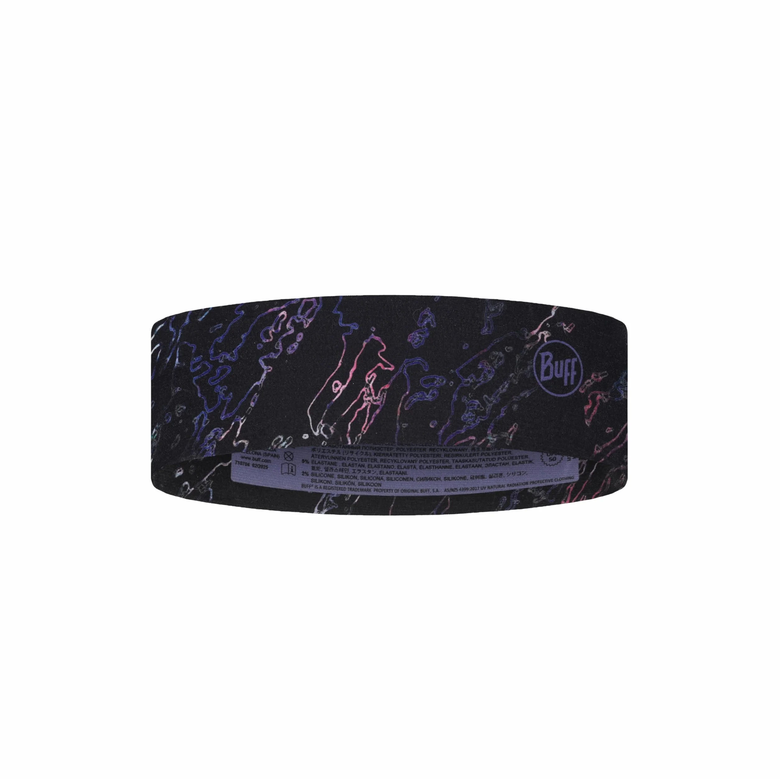 BUFF Opaska Coolnet UV Slim Wygodna, Ochrona Upf50, Sport, Elastyczna, Materiał z Recyklingu, Jakość, Wąska, Reguluje Temperaturę One Size Czarny