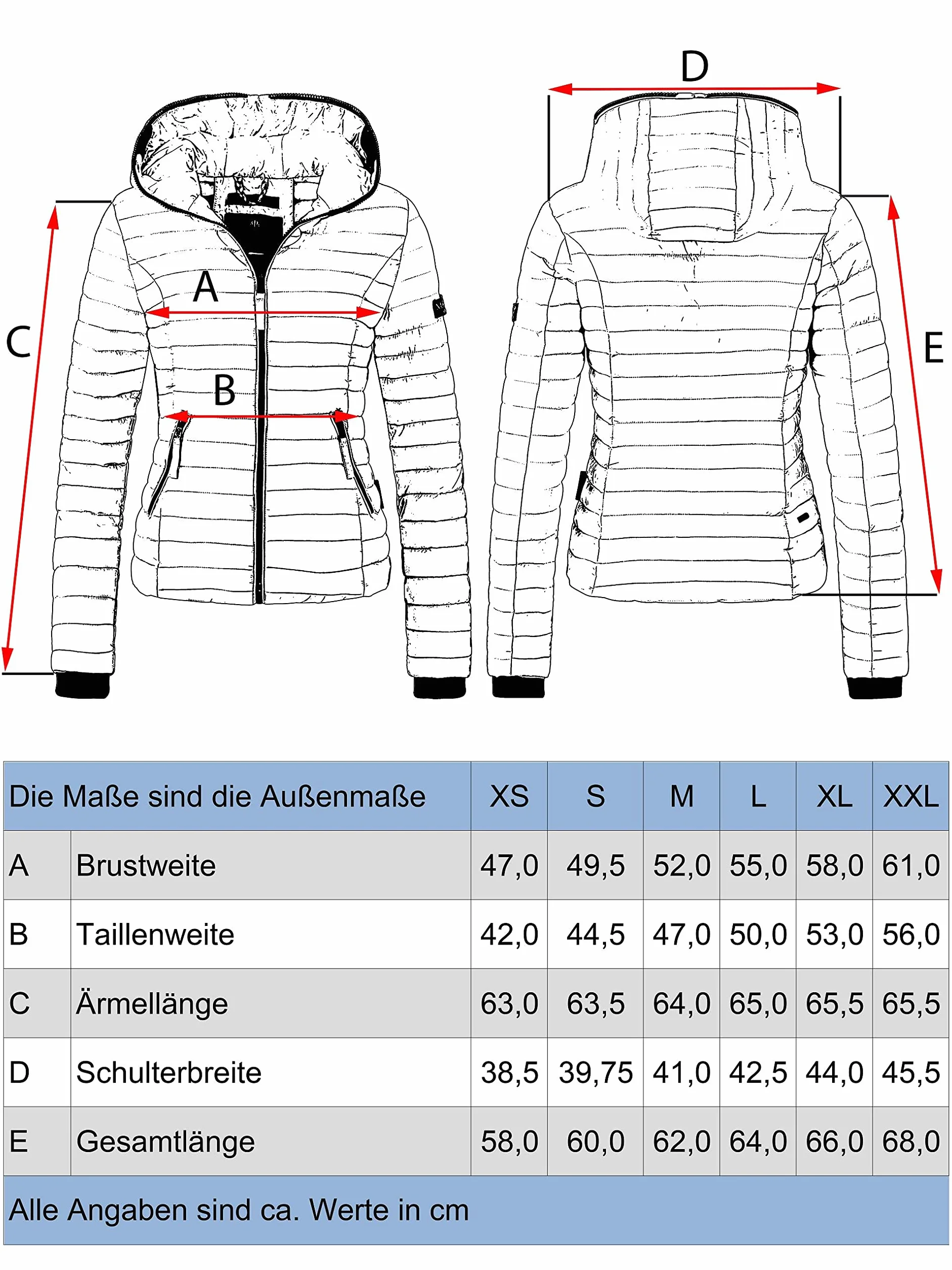 Navahoo Damska lekka kurtka przejściowa, pikowana kurtka z kapturem Kimuk XS-XXL