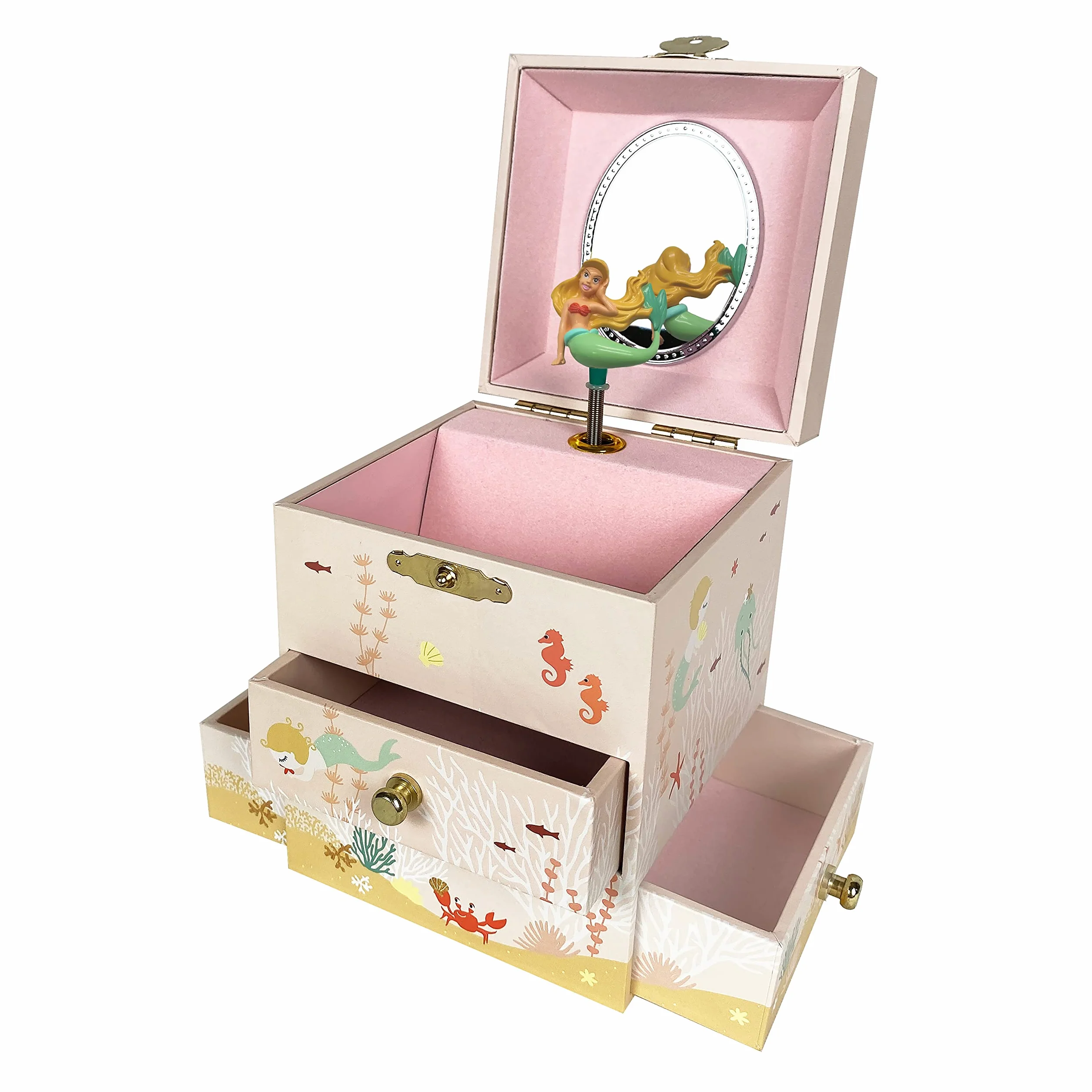 Trousselier- Musical Box z 3 Drawers Syrenka, S13042, różowy