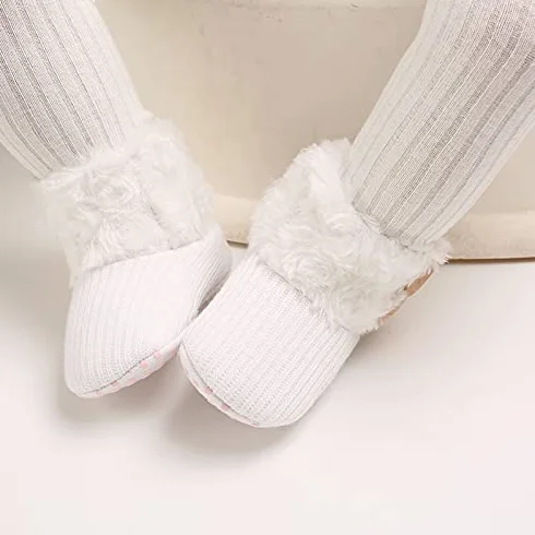 Botki dla niemowląt, ciepłe, zimowe, dla noworodków, unisex, z podszewką z pluszu, buty dla niemowląt