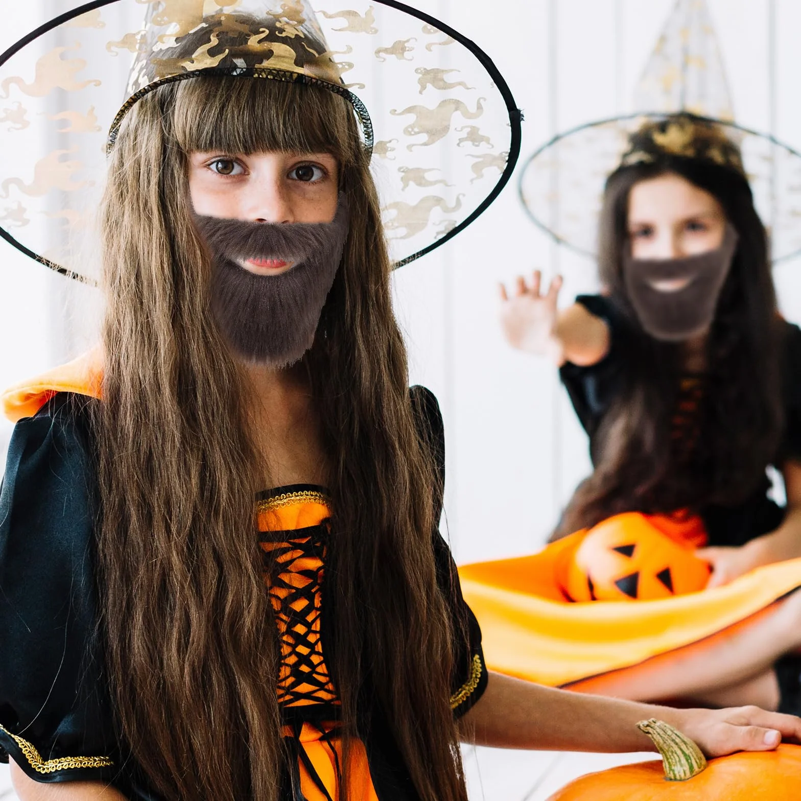 Fałszywa broda, zabawna broda, realistyczna broda na twarz dla mężczyzn i kobiet, Halloween, Boże Narodzenie, impreza, akcesoria Cosplay, brązowy, 22 x 11 cm