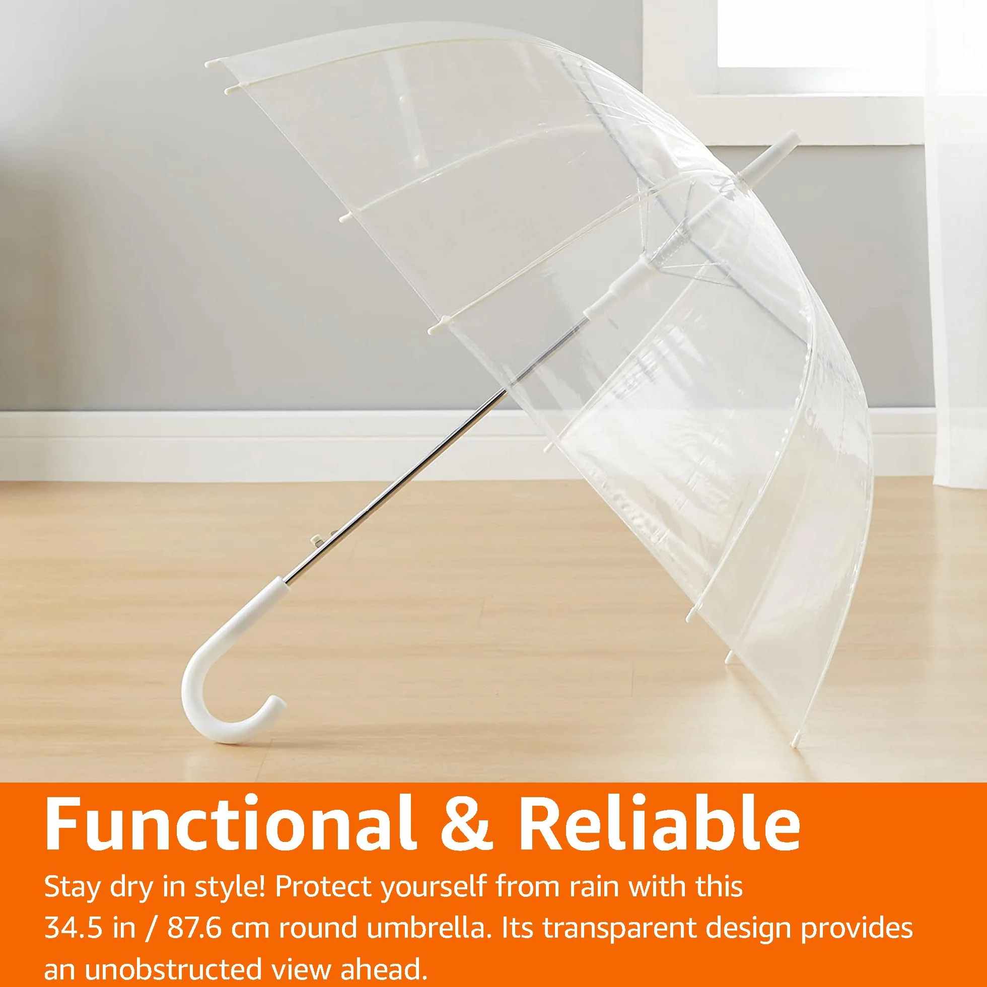 Amazon Basics – okrągły parasol w kształcie dzwonka
