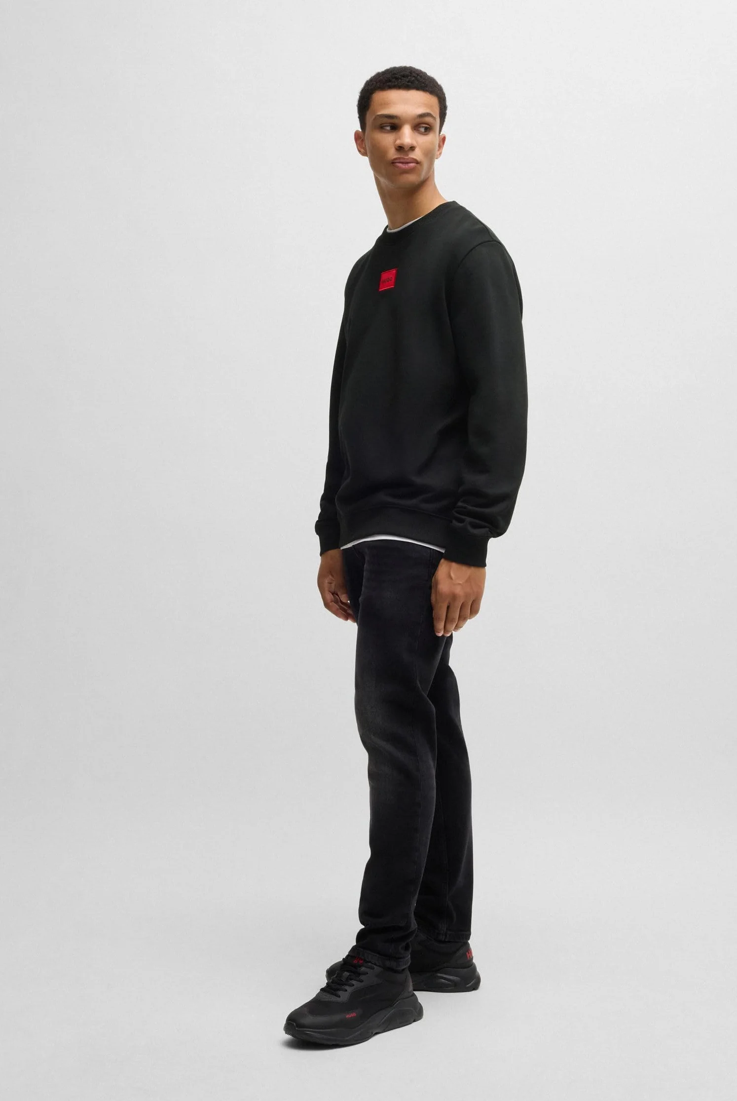 Hugo Mężczyźni Diragol Sweter, Czarny, XL