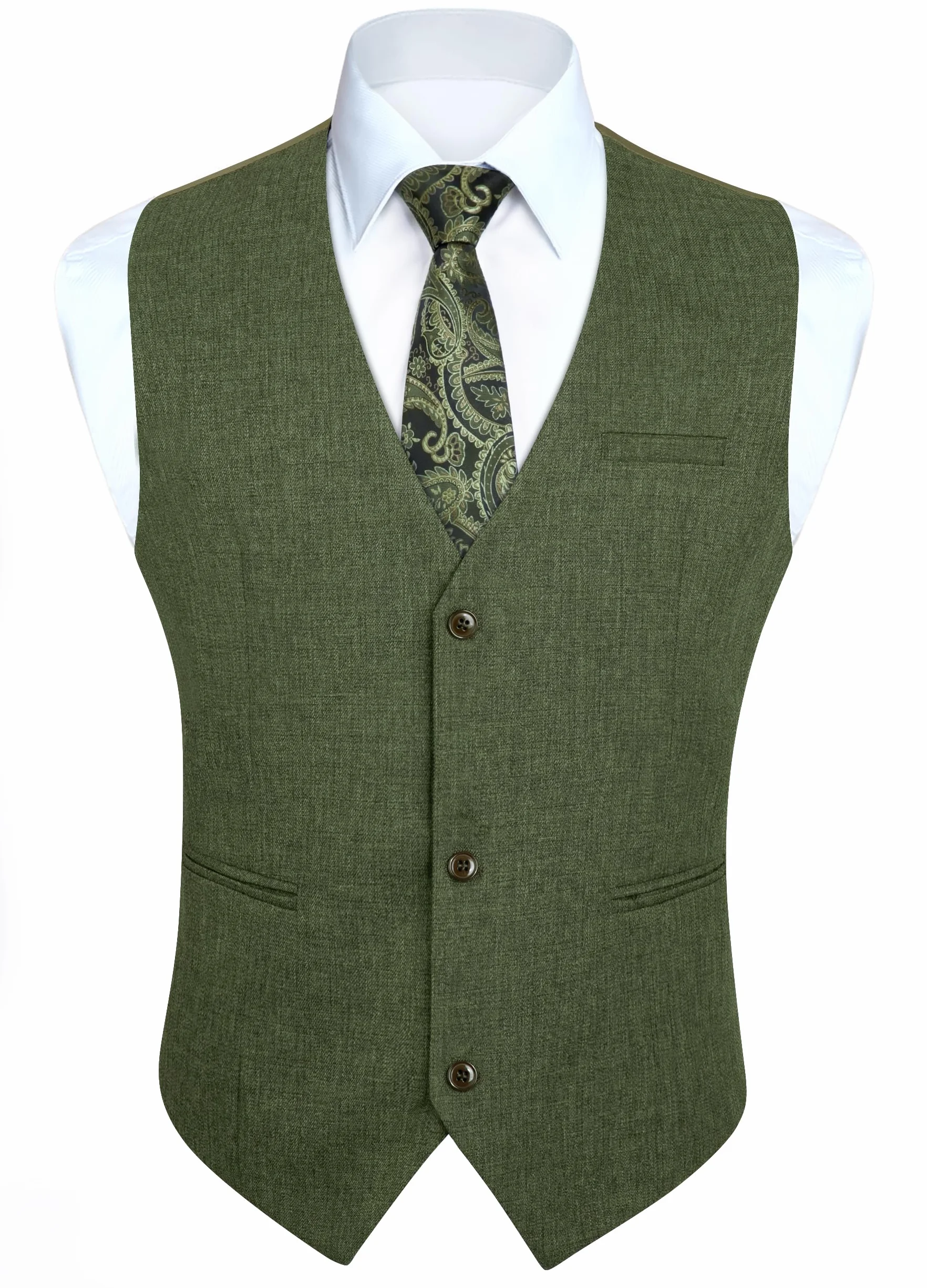 HISDERN Kamizelka męska formalna kamizelka męska elegancka klasyczna bawełniana kamizelka ślubna jednokolorowe kamizelki z kieszeniami XS-4XL