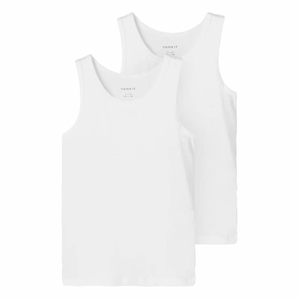 NAME IT Majtki chłopięce Nkmtank top 2p Noos, jasnobiałe, 158 - 164 EU