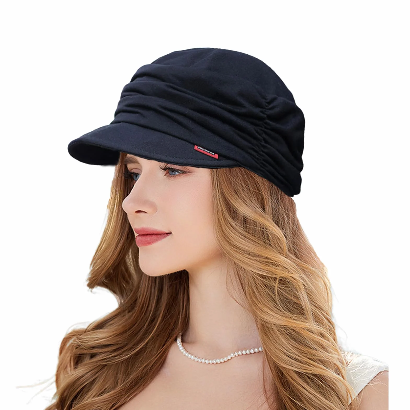 Damska miękka czapka z daszkiem z fałdami Newsboy Cap dla kobiet czapka z daszkiem dla kobiet chemia damska czapka balonowa Newsboy Cap Chemo Turban na wypadanie włosów damska czapka beret