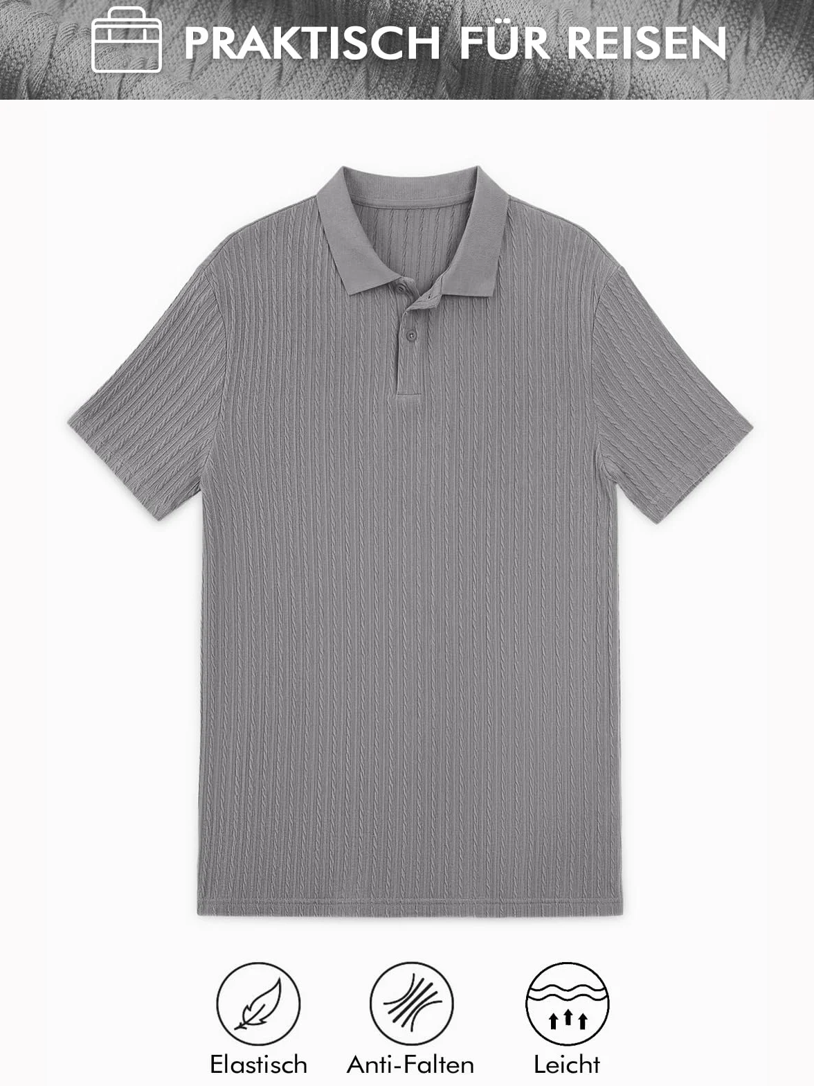 Runcati Męska koszulka polo z krótkim rękawem, dzianina, na lato, regularny krój, jednokolorowa, listwa guzikowa, koszulka polo basic, na czas wolny, koszulka polo