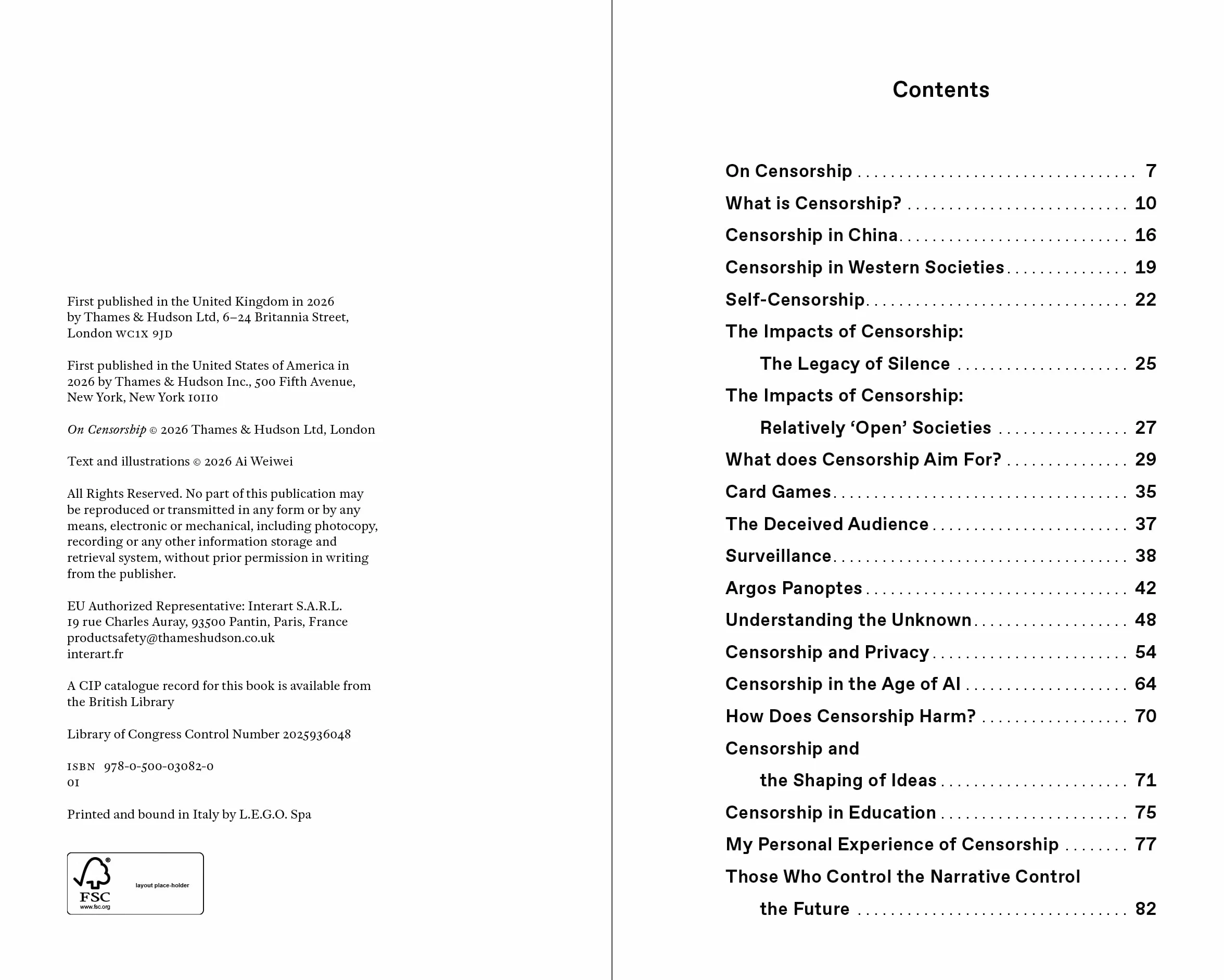 Ai Weiwei On Censorship /anglais: A Sunday Times Bestseller