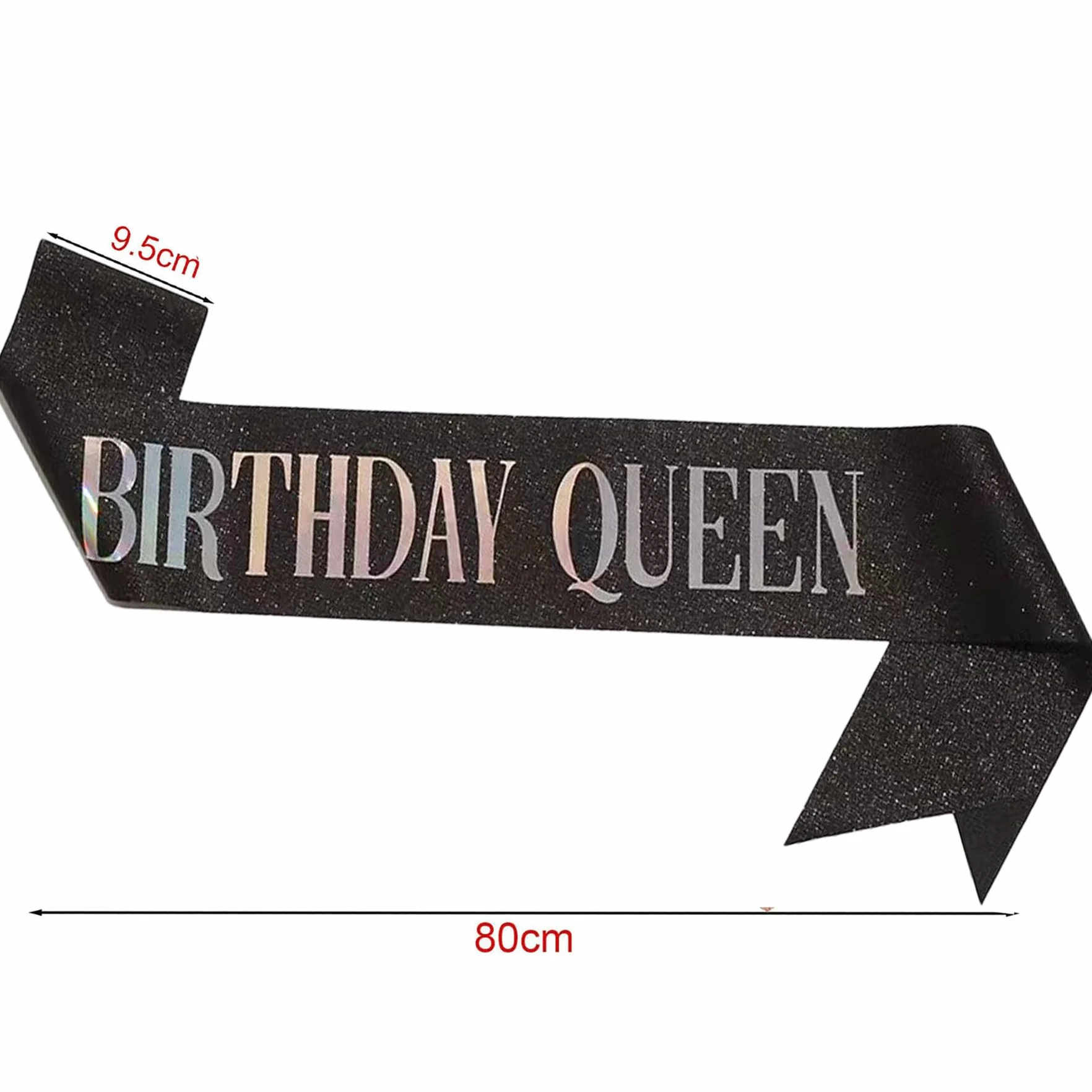 Zestaw 2 bransoletek urodzinowych do włosów i szarfa z motywem "Birthday" Queen, czarna opaska na czoło z gwiazdami, prezent dla kobiet