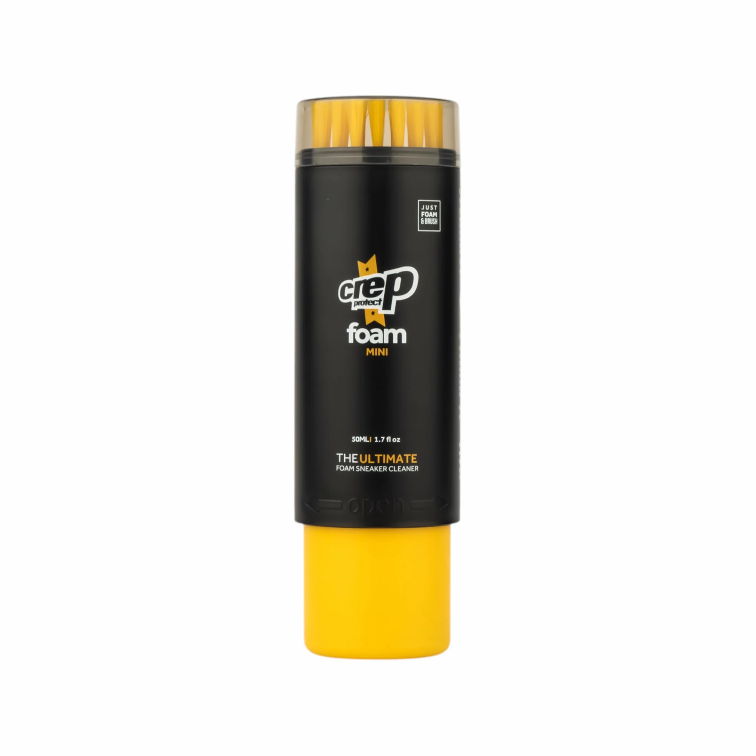 Crep Protect Piankowy zestaw do czyszczenia butów, pianka do czyszczenia trampek, z wbudowaną szczotką i ściereczką z mikrofibry, do skóry, zamszu, nubuku, płótna i białych butów, rozmiar podróżny