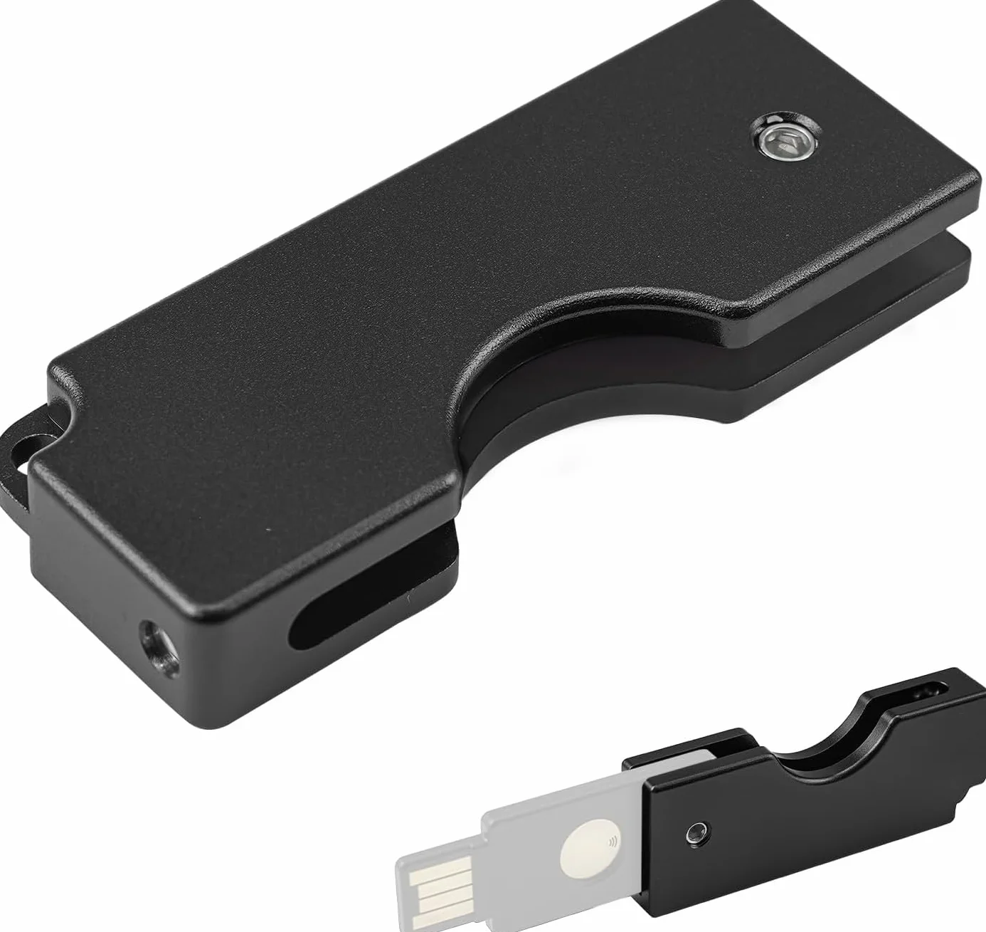sciuU Metalowa składana obrotowa osłona kompatybilna z kluczem bezpieczeństwa Yubico NFC/YubiKey 5 NFC / 5 NFC FIPS, złącze USB-A - odporna na zarysowania ochronna obudowa ze stopu aluminium - klucz