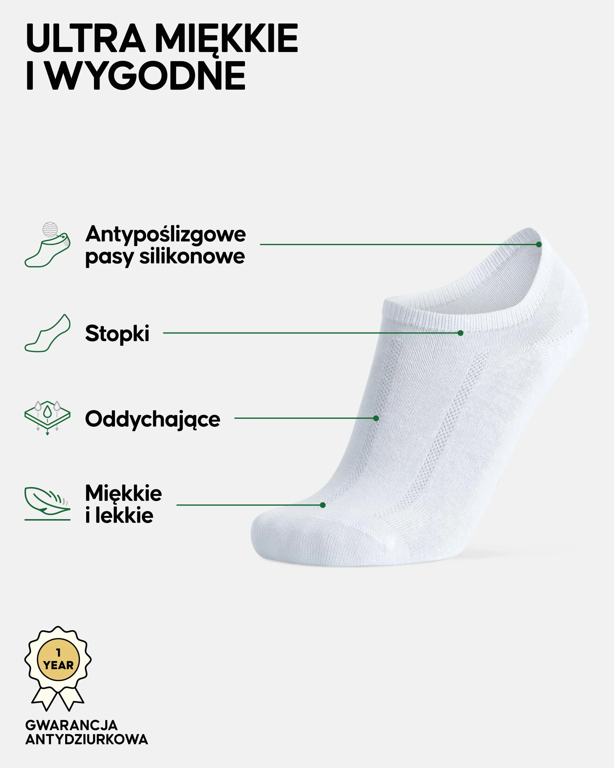 DANISH ENDURANCE Niewidoczne Skarpety Bambusowe, Miękkie Stopki z Antypoślizgową Silikonową Piętą, dla Mężczyzn i Kobiet, Unisex, 6-Pak