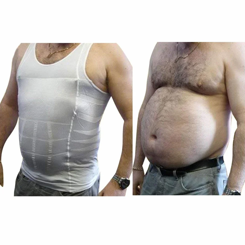 Męski Slimming Body Shaper Vest Shirt, Compression Muscle Tank
