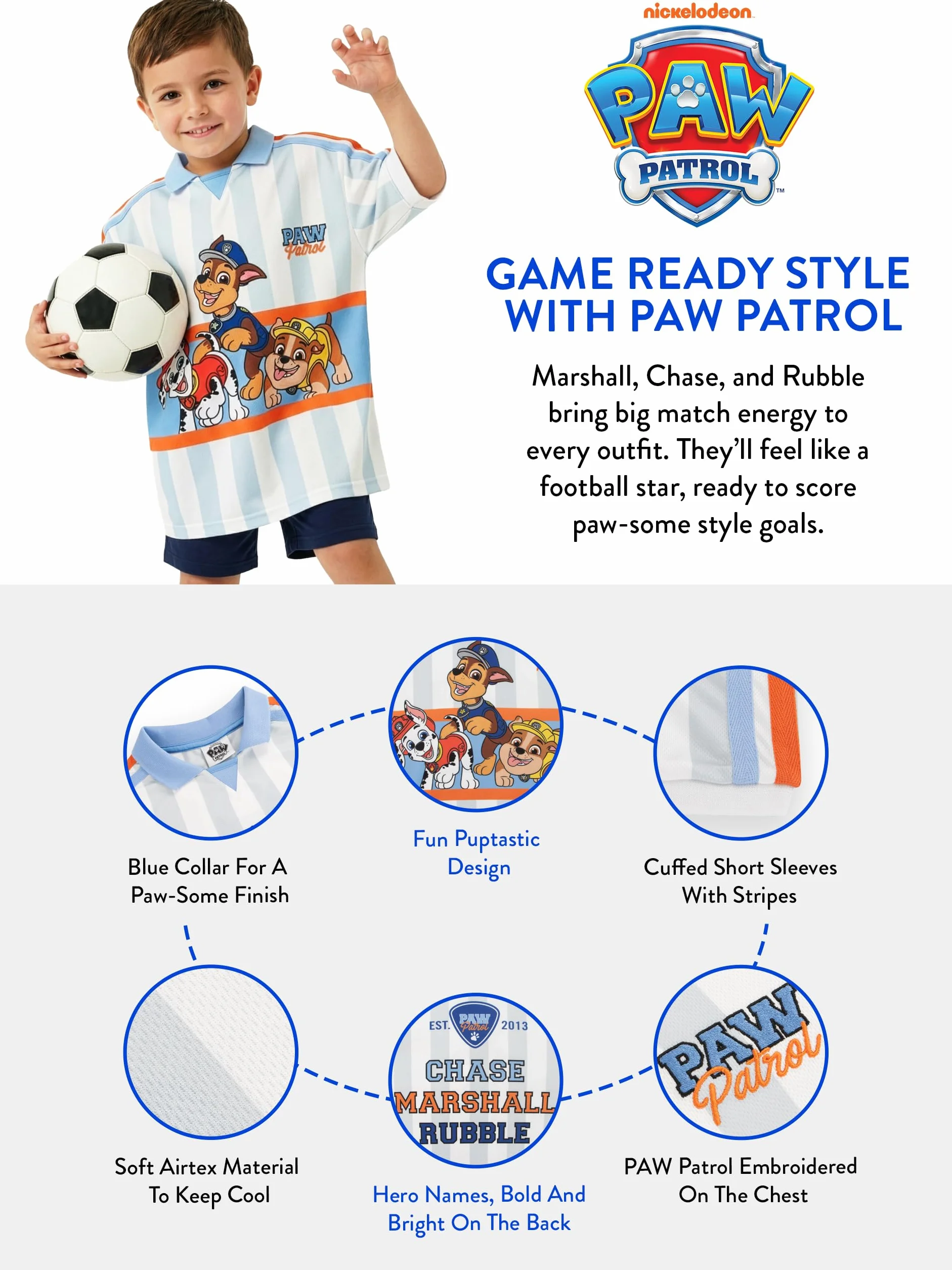 PAW Patrol T-shirt, Oversize’Owa Koszulka Piłkarska Dla Chłopców Z Chase Em, Marshall I Rubble, Chłopięcy T-shirt Piłkarski