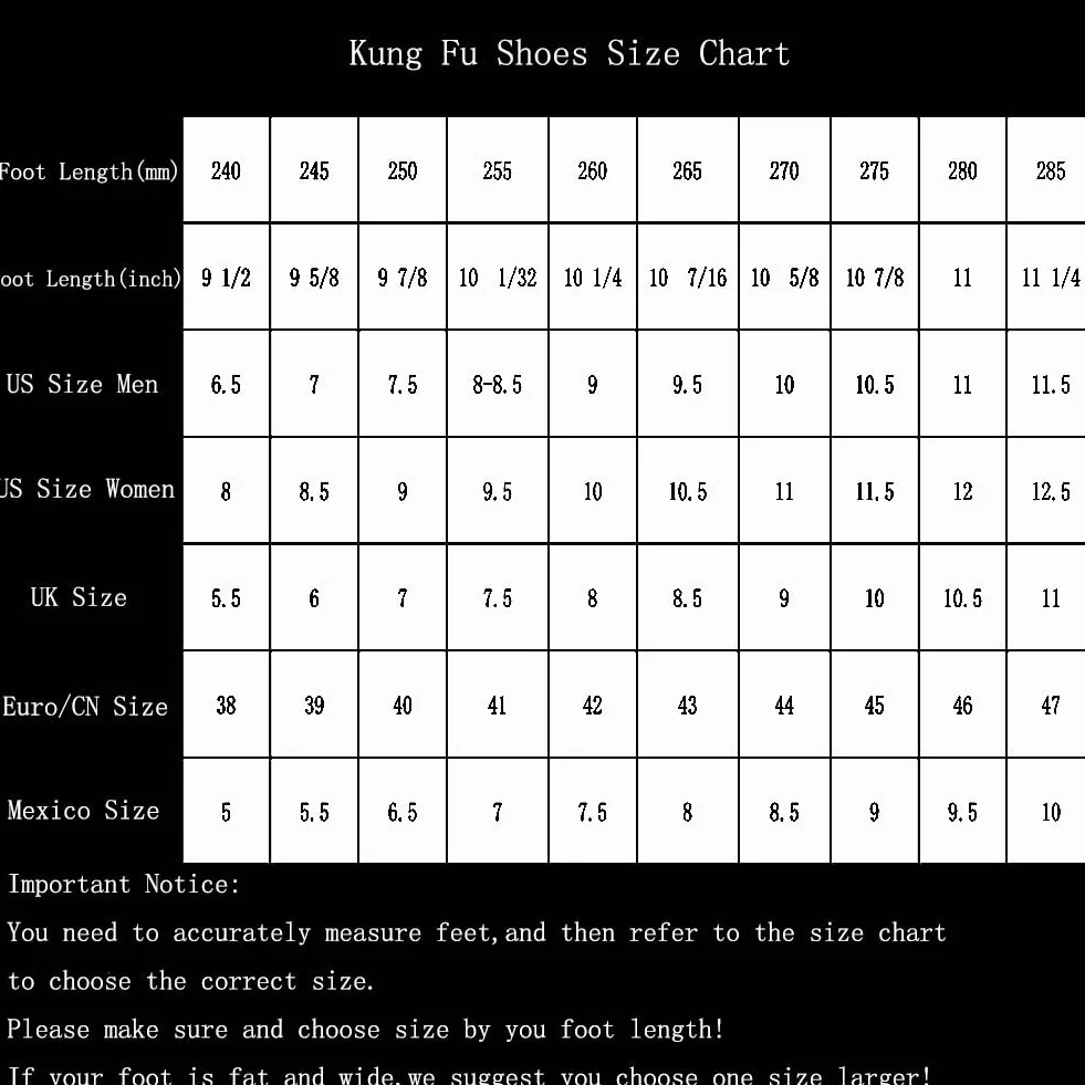 Buty Kung Fu/Sztuki Walki/Tai Chi Gumowa Podeszwa Unisex Płótno