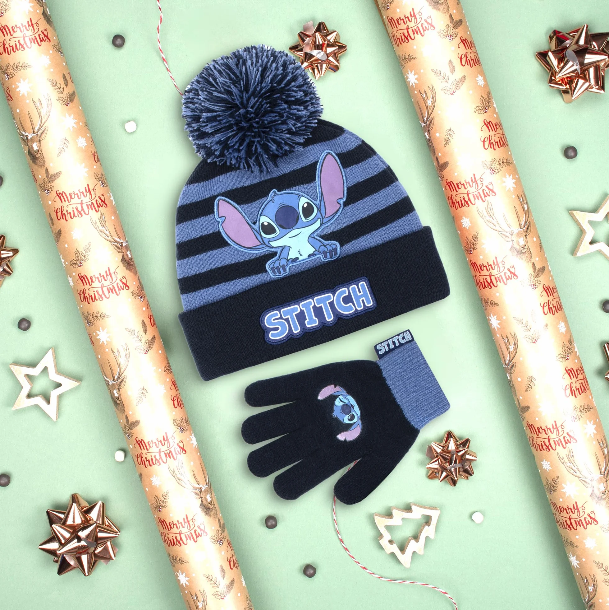 Disney - Stitch Winter Hat & Gloves Set for Girls - Warm & Comfy Kids Accessories - Gift Set for Girls - Purple, Fioletowy, rozmiar uniwersalny