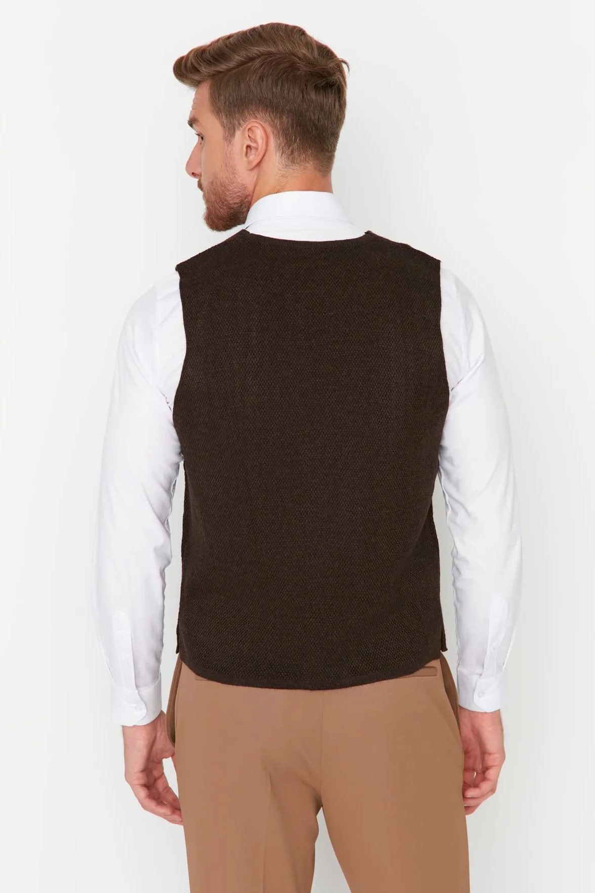 TRENDYOL Bluza męska, brązowy, S