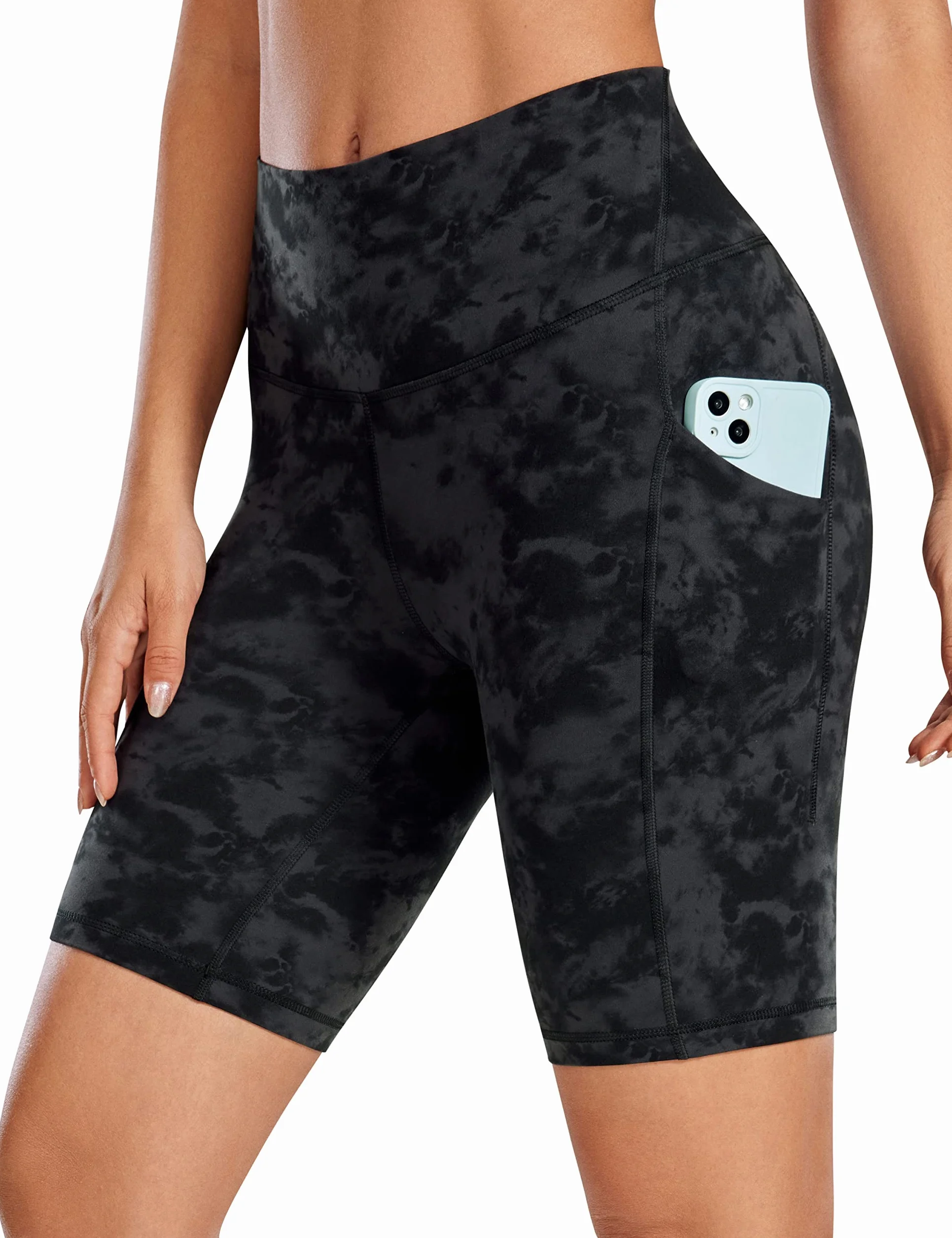 CRZ YOGA Damskie Butterluxe Gym Szorty do jogi 8''-Szorty do biegania z kieszeniami z wysokim taliem