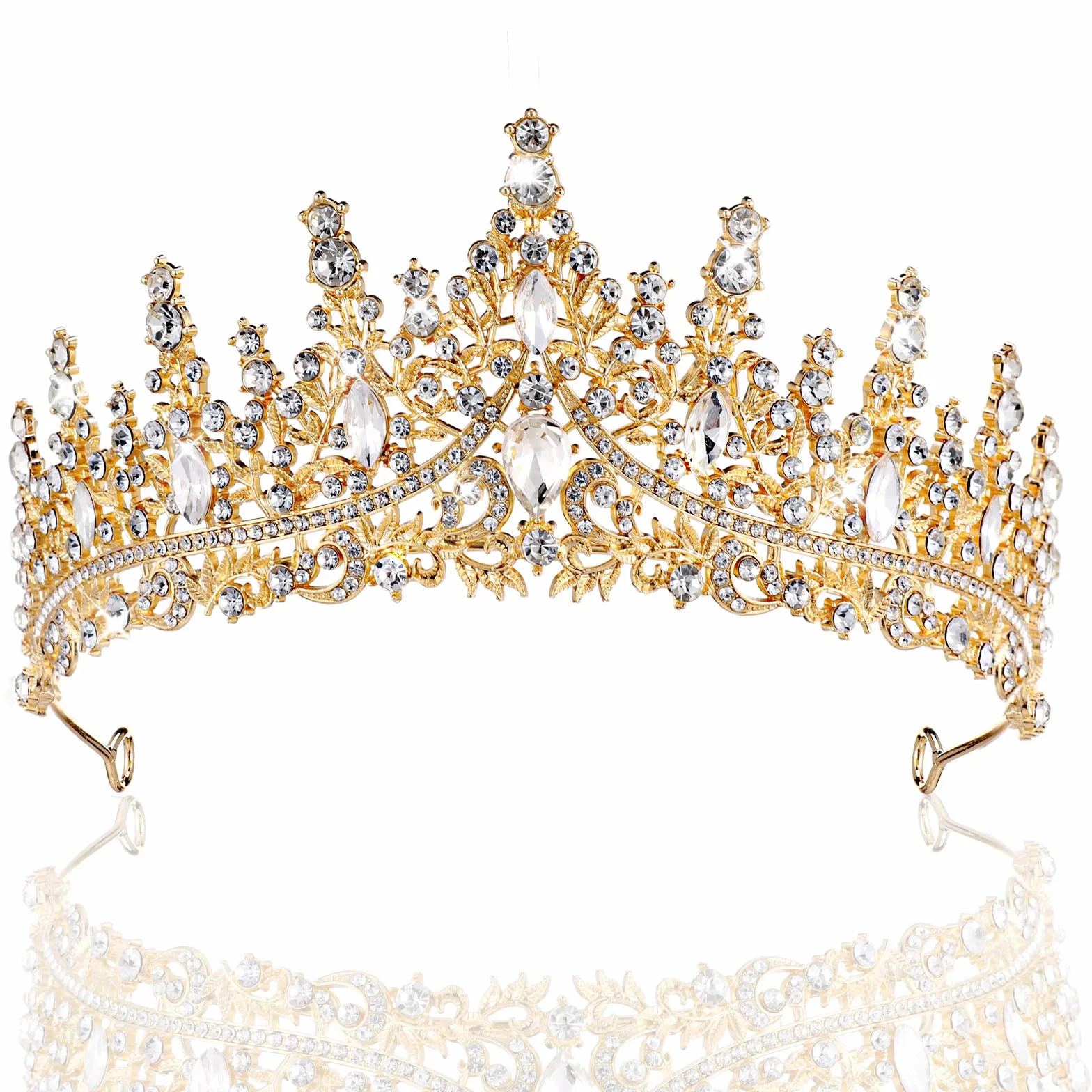 Sibba Tiara korona ślubna, diadem, korona ze strasu, kryształowa korona, dla panny młodej, księżniczki, korona, ozdoba do włosów, korona damska, nakrycie głowy na urodziny, imprezę, studniówkę