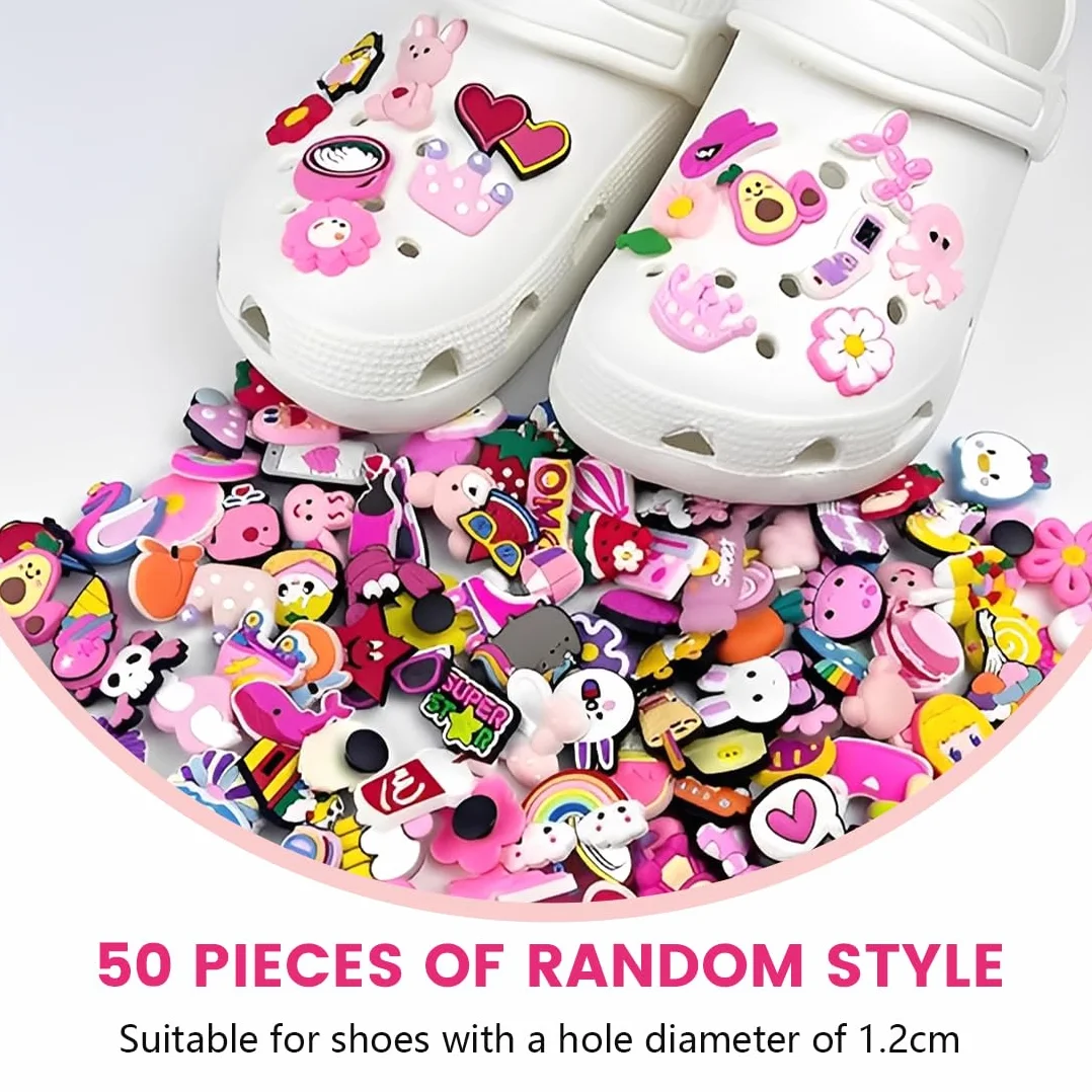 Akcesoria do Crocs - 50 sztuk - Broszka do chodaków sanitarnych - Ozdoby na buty - Szpilki Charms Shoe Charms - Kobiety Mężczyźni Dzieci - Opieka zdrowotna - Praca Fryzjer