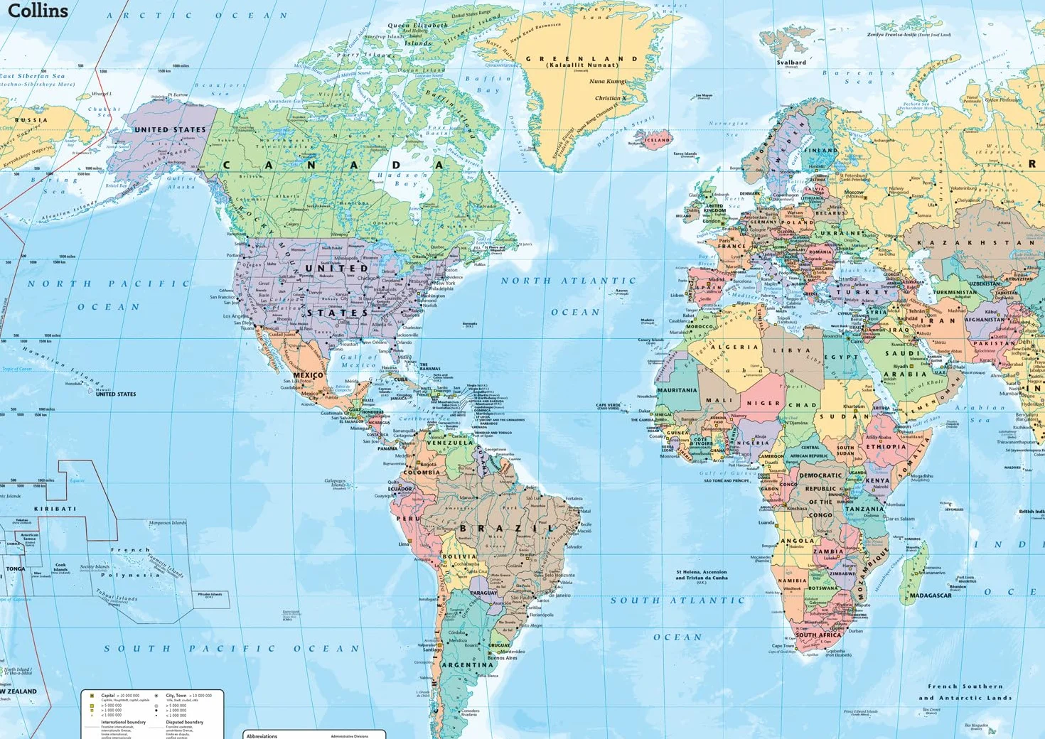 Collins Large World Wall Paper Map (70 x 91.5 cm): Paper map with flags, perfect for classroom, office and home