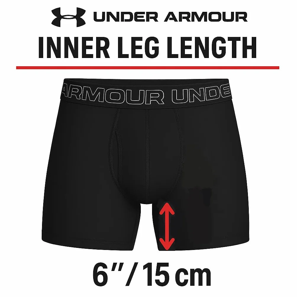 Under Armour Męskie bokserki Performance Tech 15,24 cm, 3-pak, czarne, L, Czarny, L