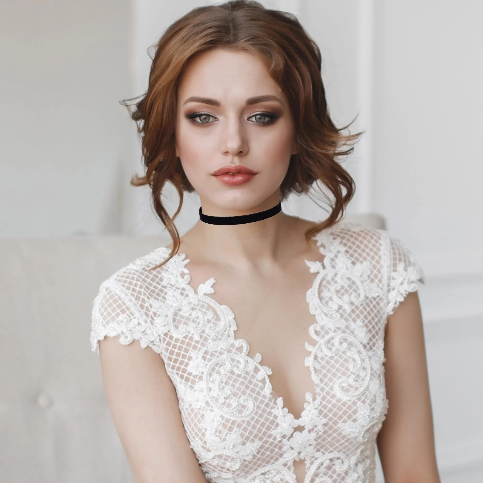 Cobee 5 sztuk czarnych naszyjników typu choker, czarny pasek, naszyjnik dla kobiet i dziewcząt, do tańca, na Halloween, urodziny, imprezę, cosplay
