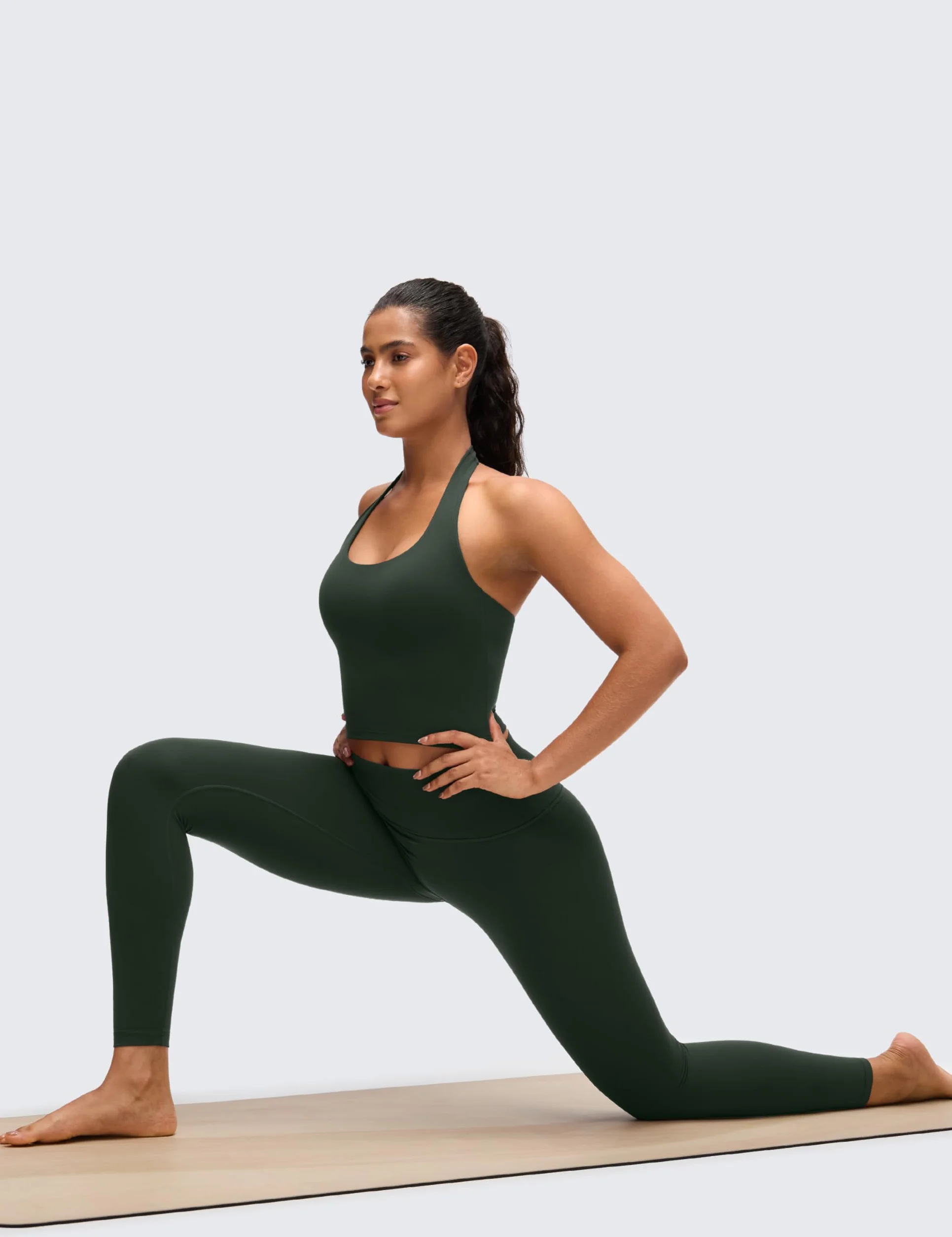 CRZ YOGA Biustonosz sportowy Butterluxe Halter Longline dla kobiet – usztywniany top do ćwiczeń i jogi z wbudowanymi wkładkami