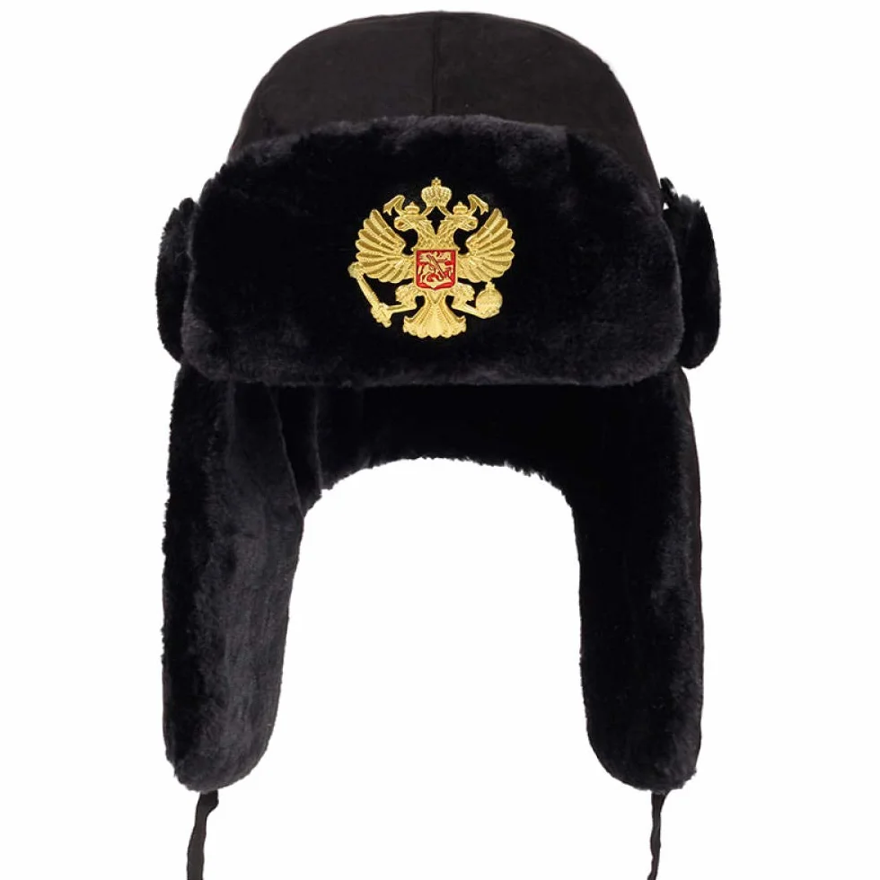 Rosyjska czapka Ushanka męska rosyjski godło narodowe Lei Feng czapka zimowa lotnik na zewnątrz nauszniki czapka bomberka rosyjskie kapelusze