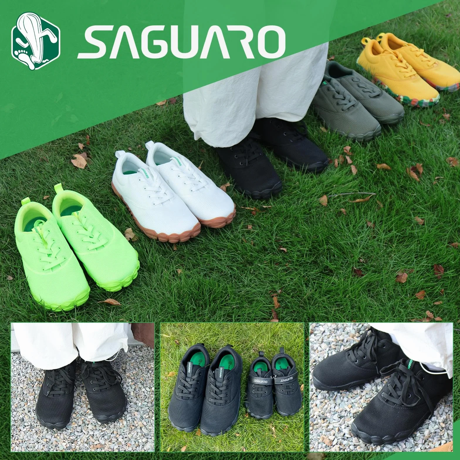 SAGUARO Unisex lekkie i antypoślizgowe minimalistyczne buty barefoot, rozmiary 36-48